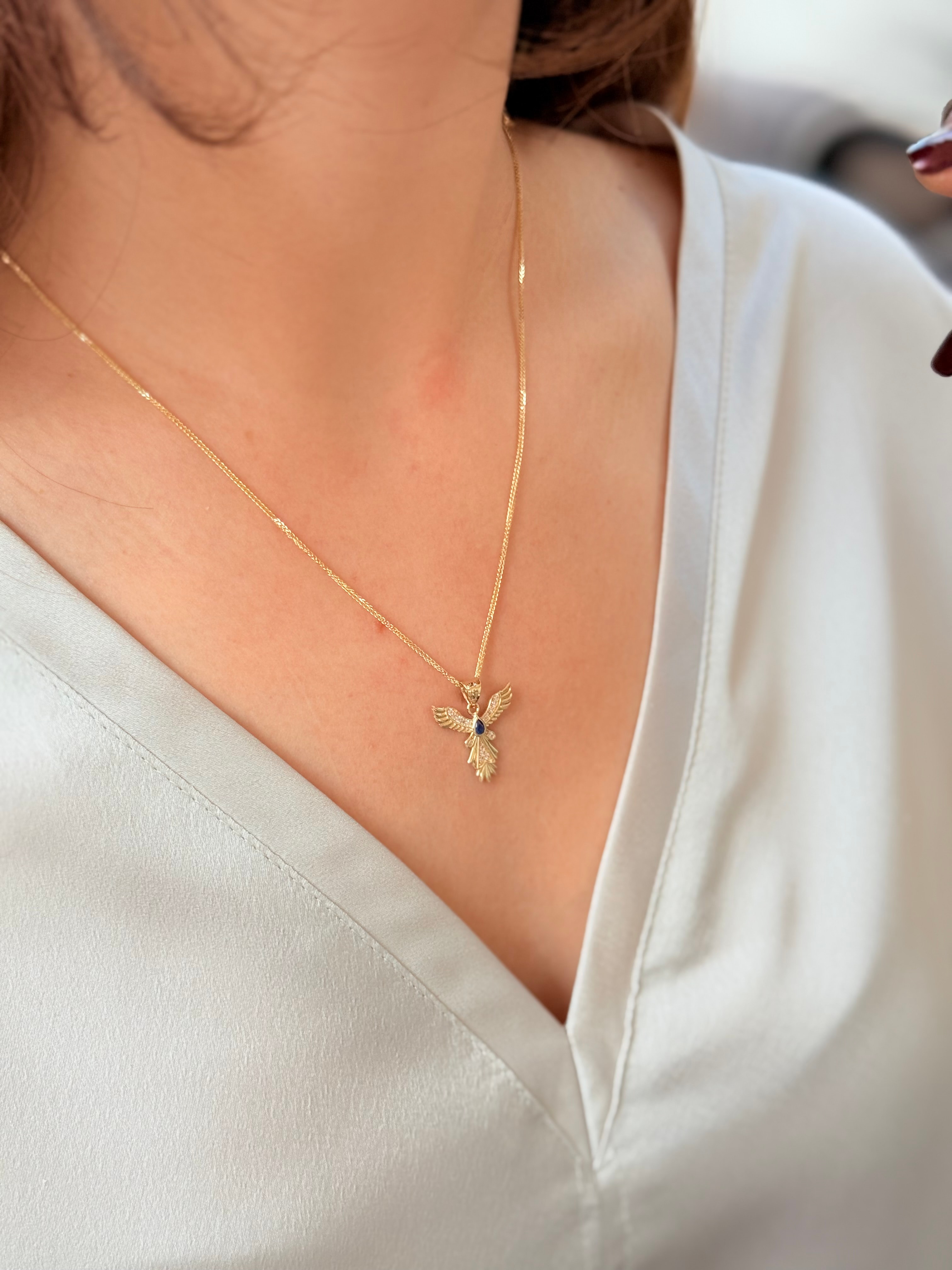 Anka Kuşu Altın Kolye Ucu