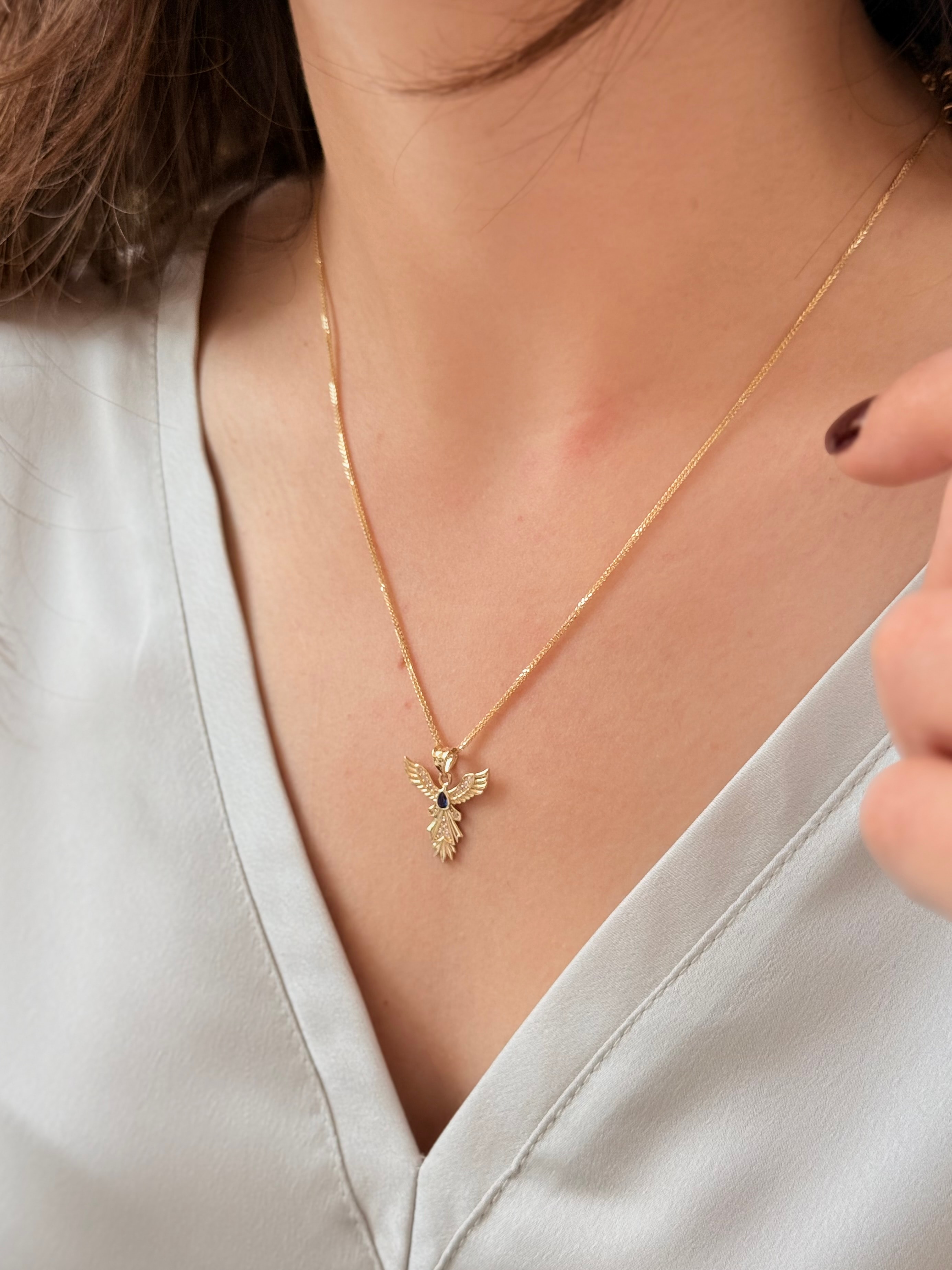 Anka Kuşu Altın Kolye Ucu