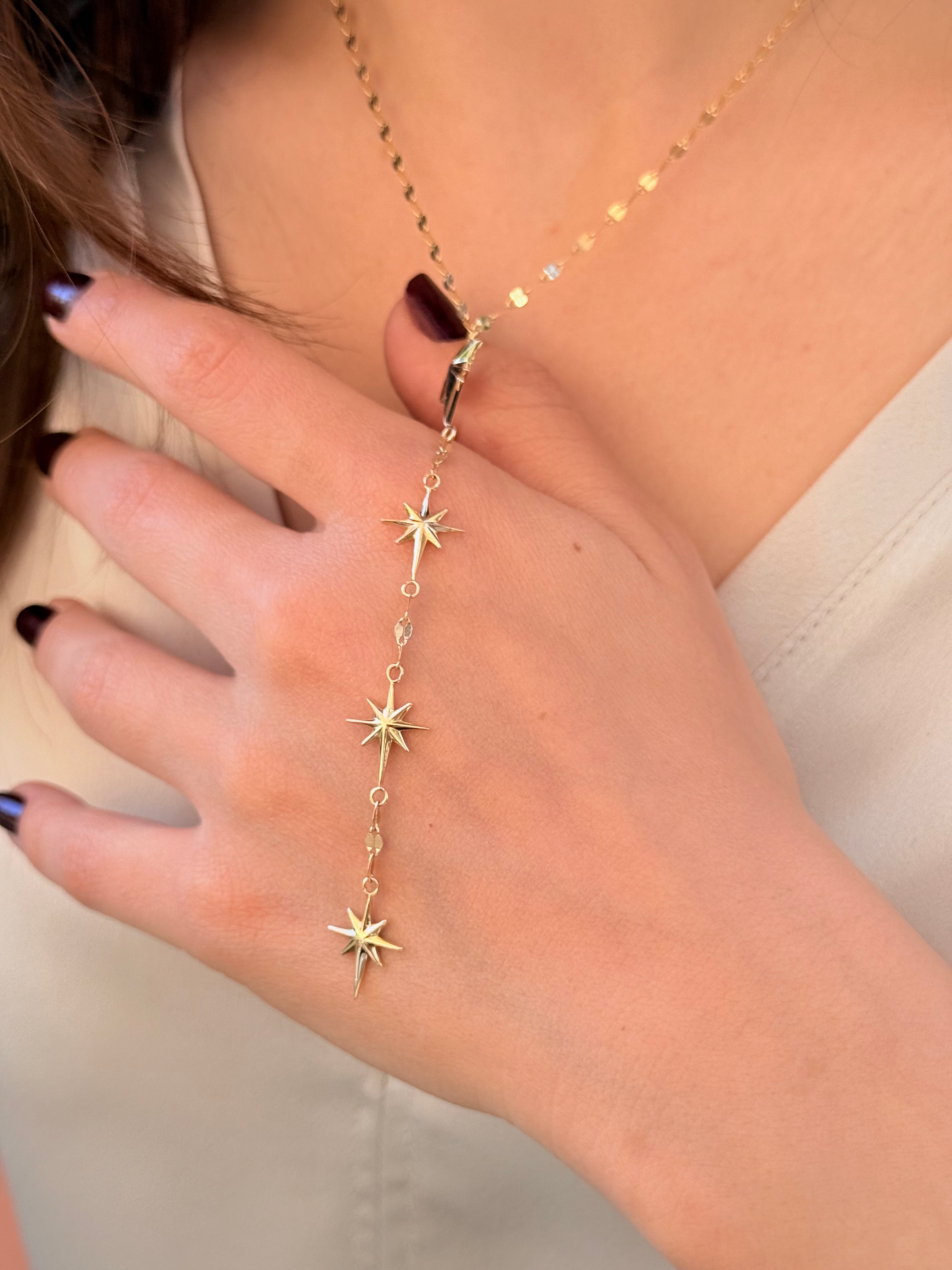 Star Uzun Altın Kolye
