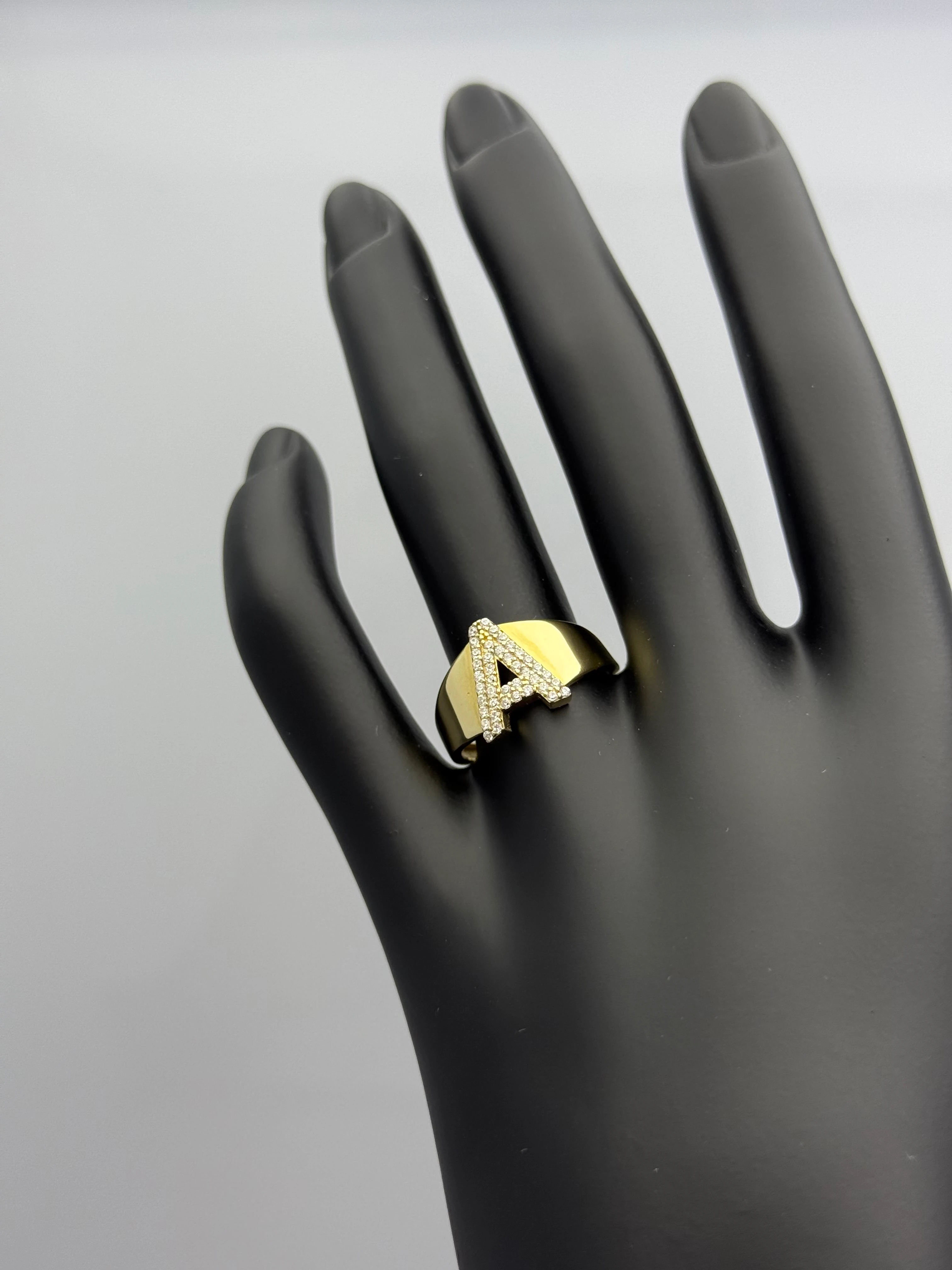 Swarovski Taşlı Harf Altın Yüzük - A (2.14 Gram)