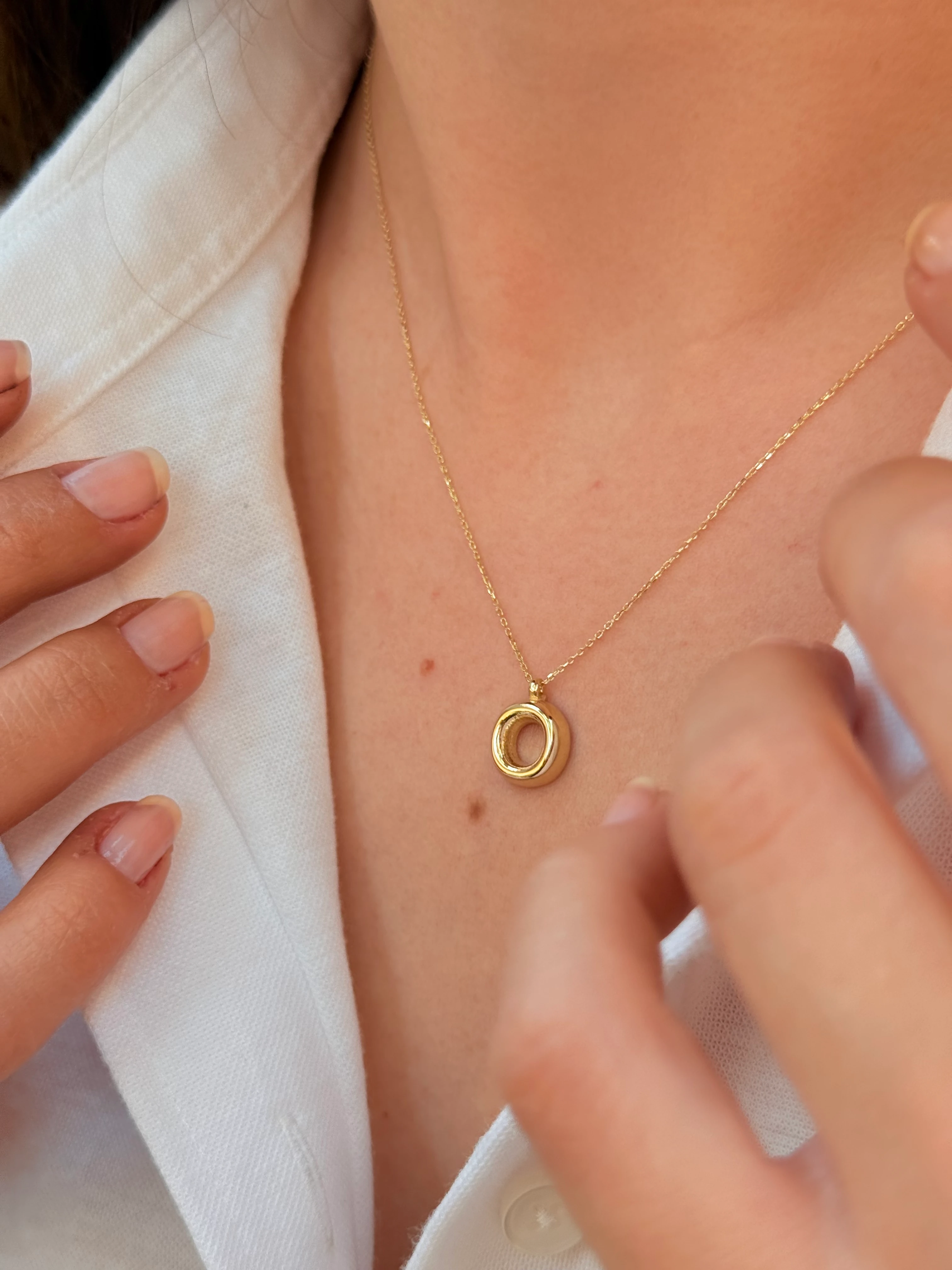 "O" Balon Harf Altın Kolye