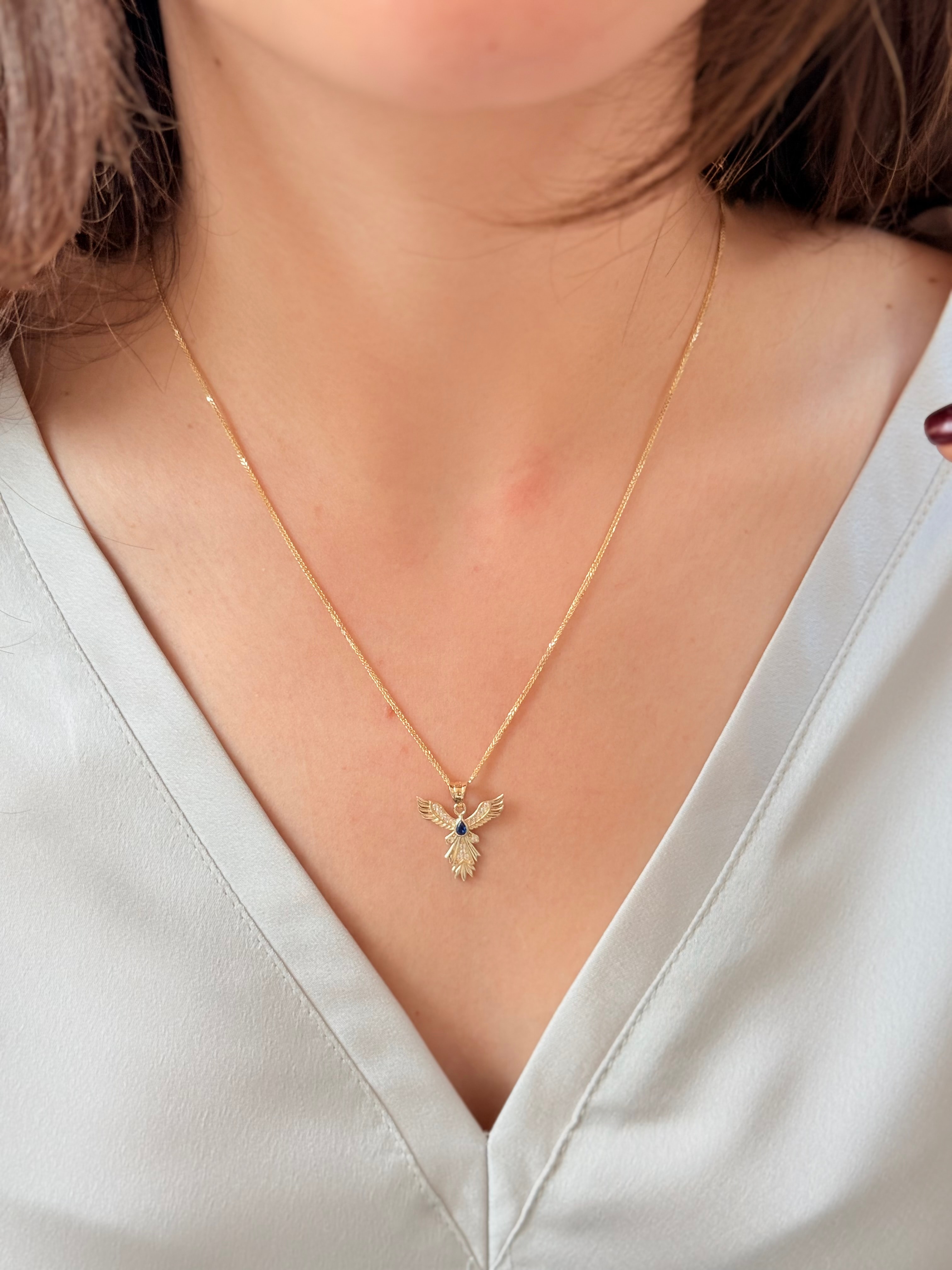 Anka Kuşu Altın Kolye Ucu