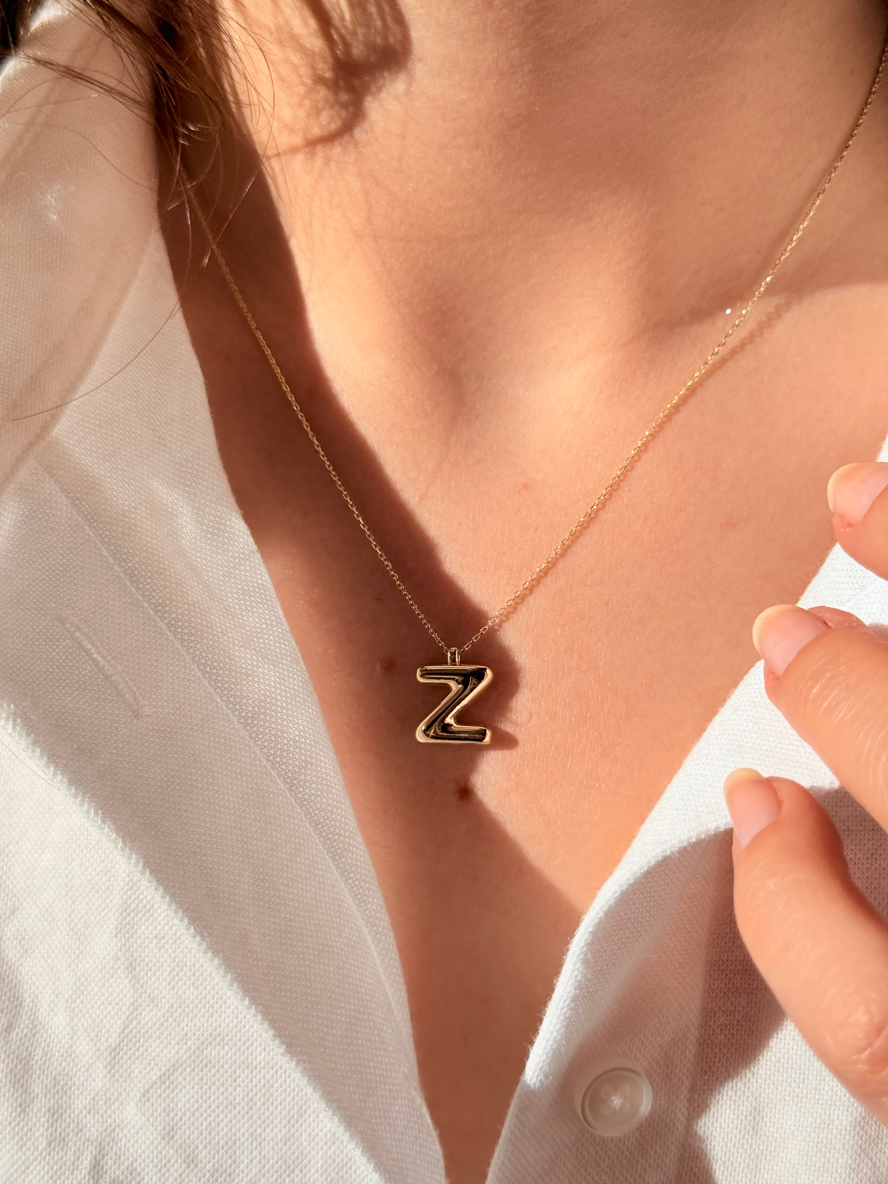"Z" Balon Harf Altın Kolye