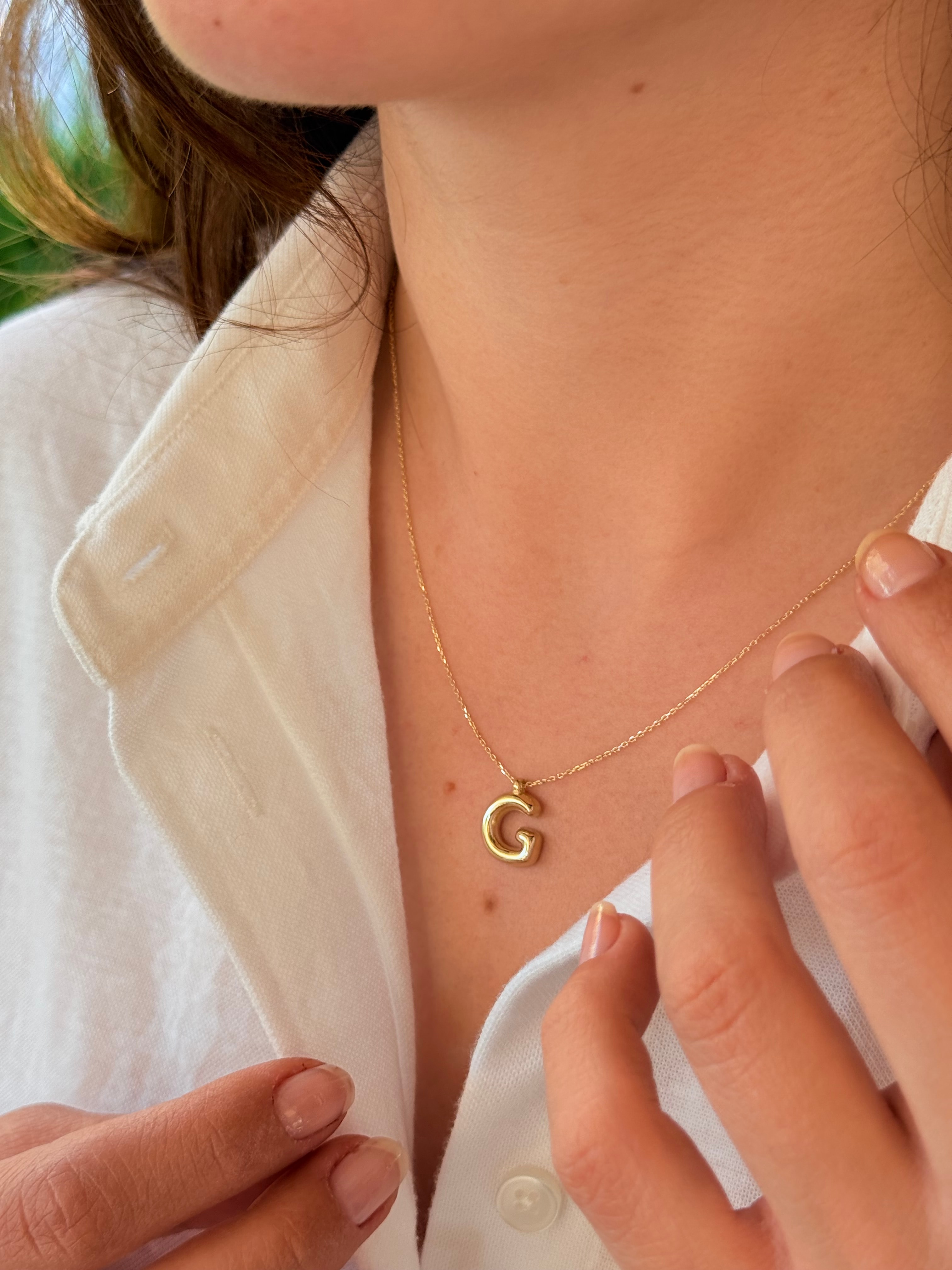 "G" Balon Harf Altın Kolye