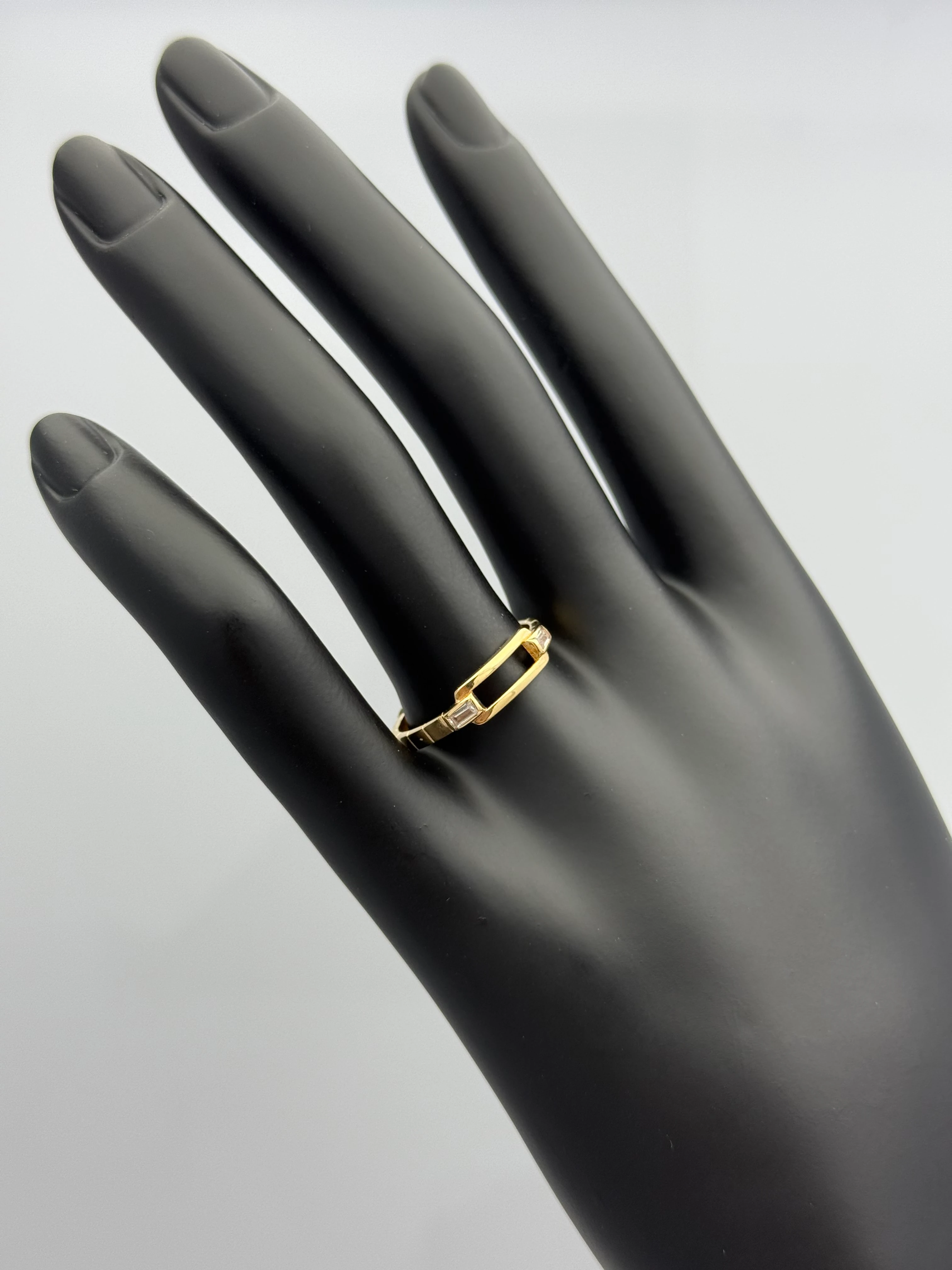 Riva Baget Taşlı Rose Altın Yüzük