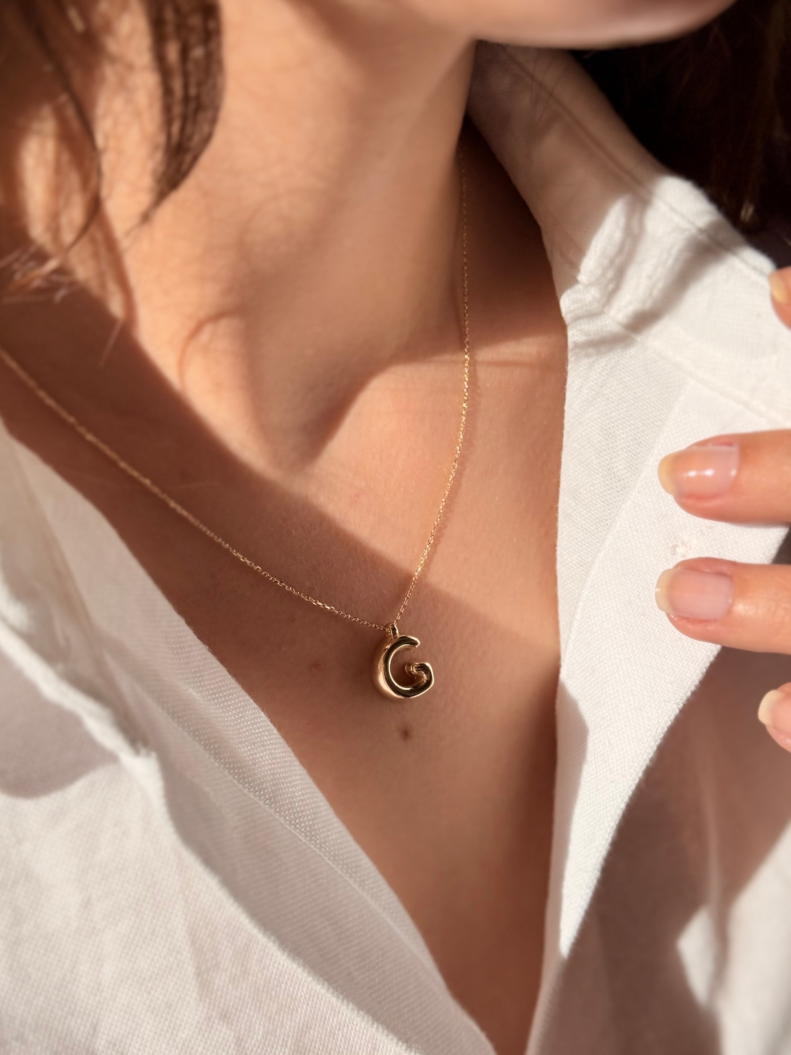 "G" Balon Harf Altın Kolye