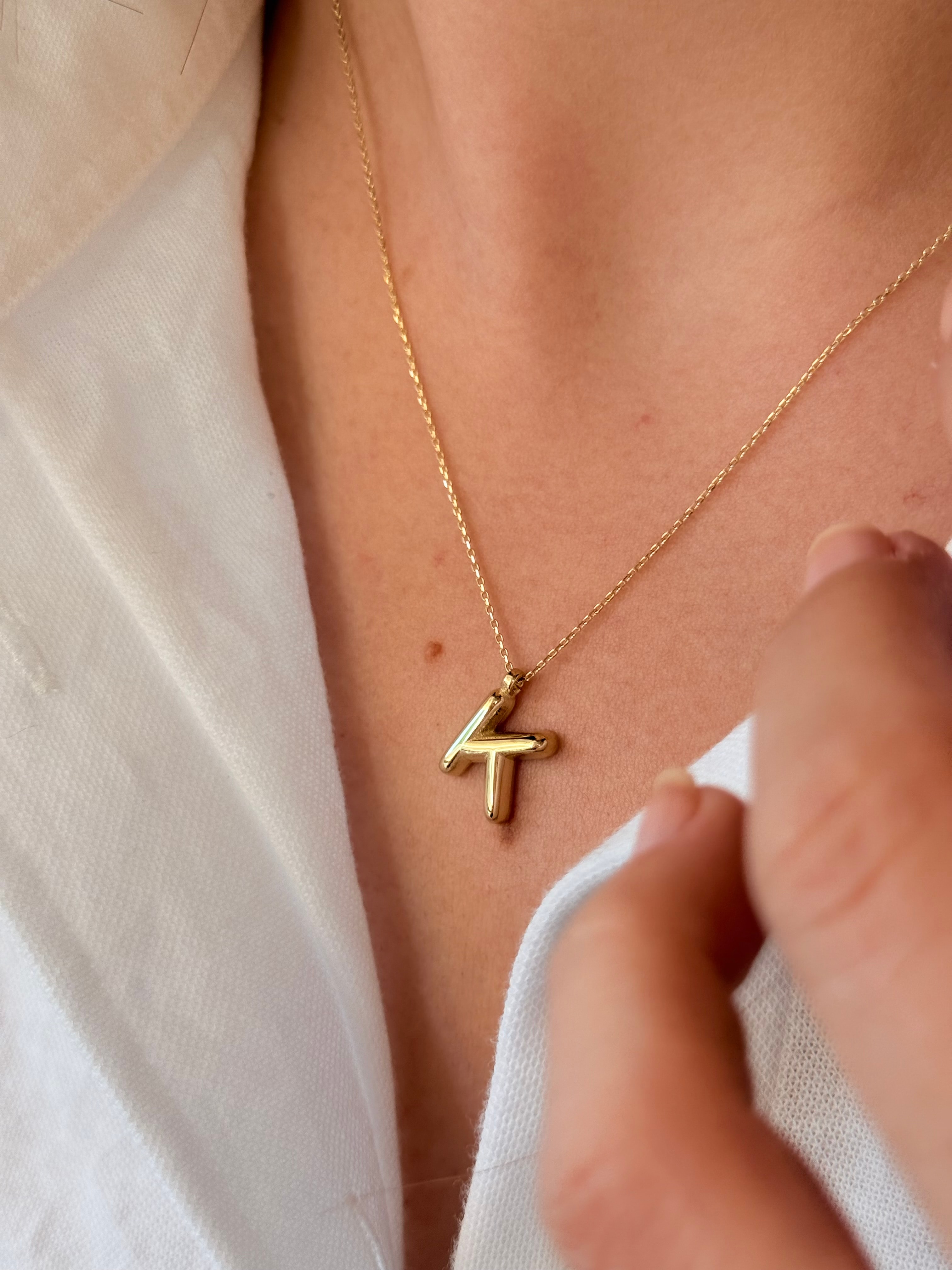 "K" Balon Harf Altın Kolye