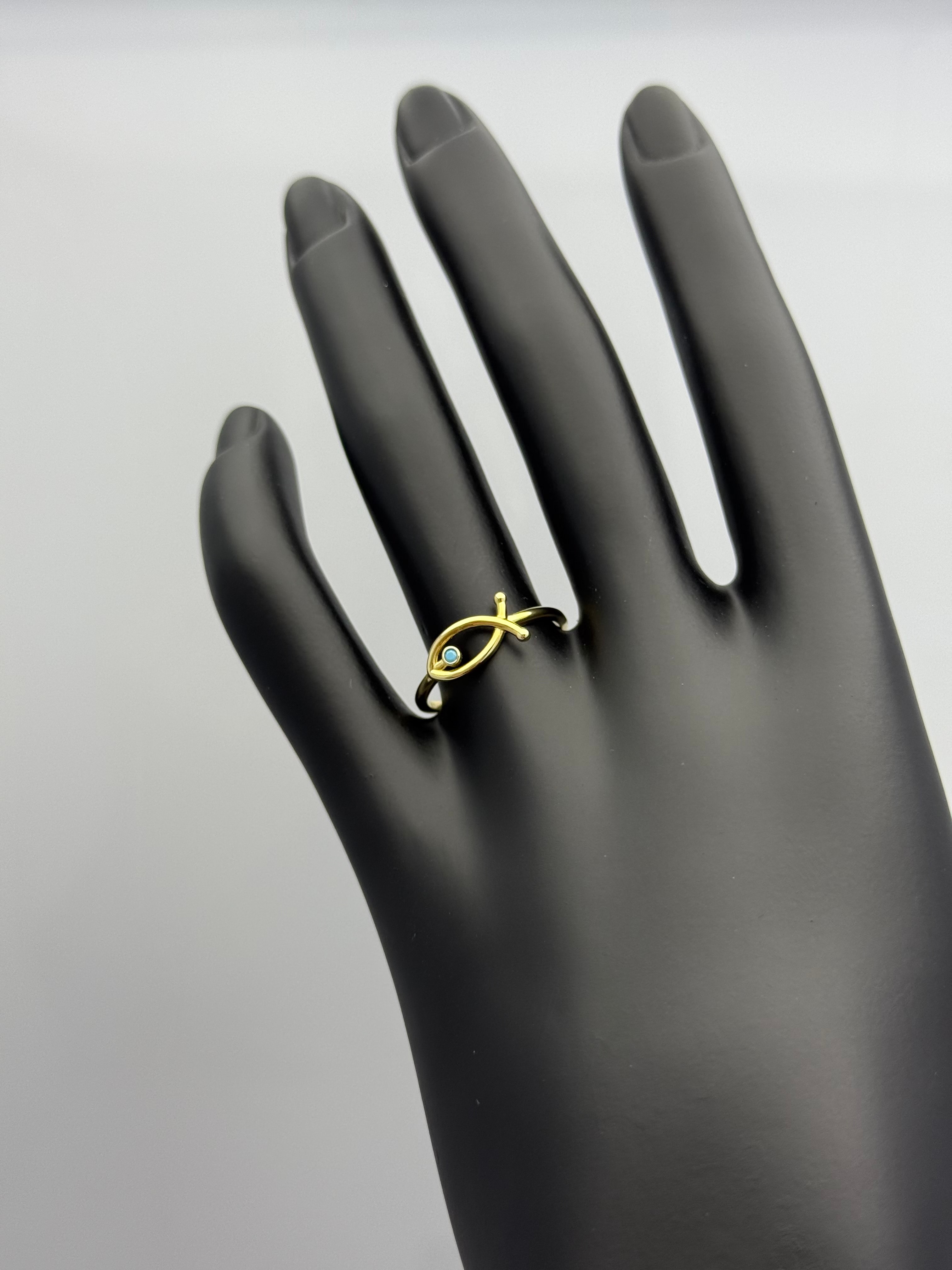 Minimal Balık Altın Yüzük