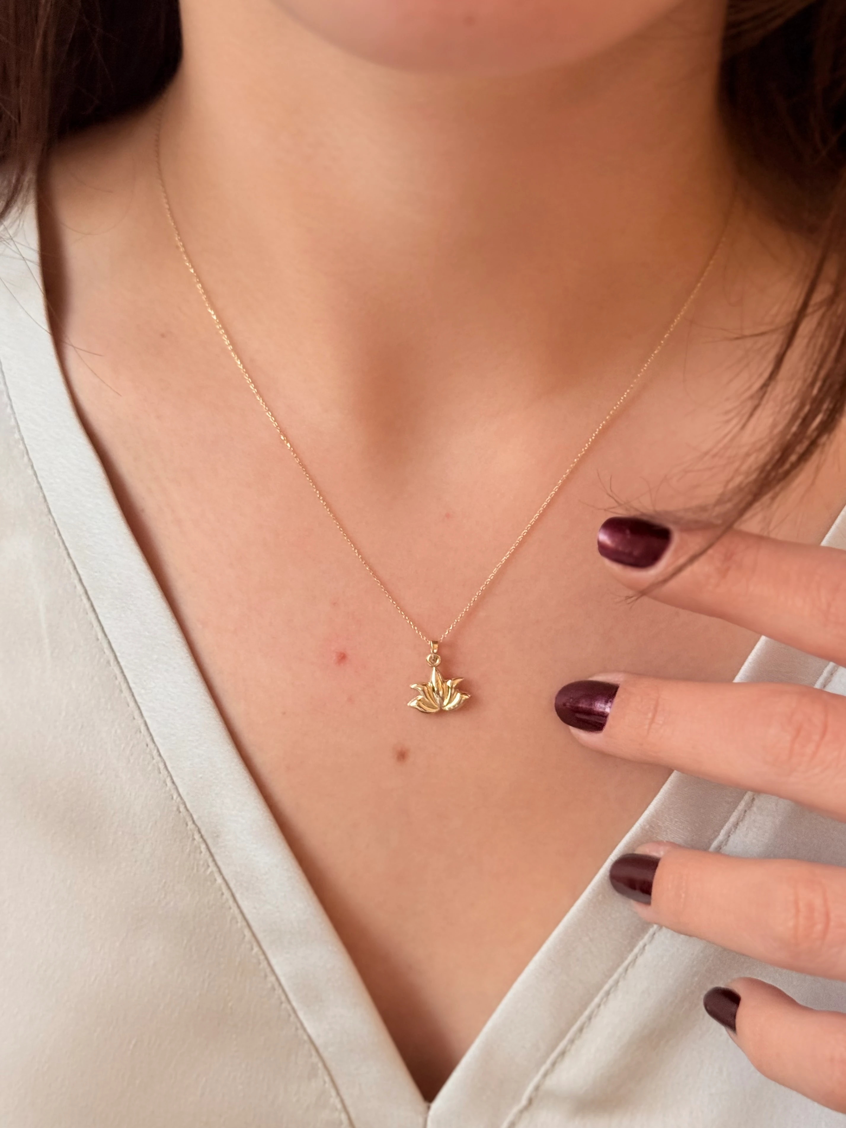 Mini Lotus Altın Kolye