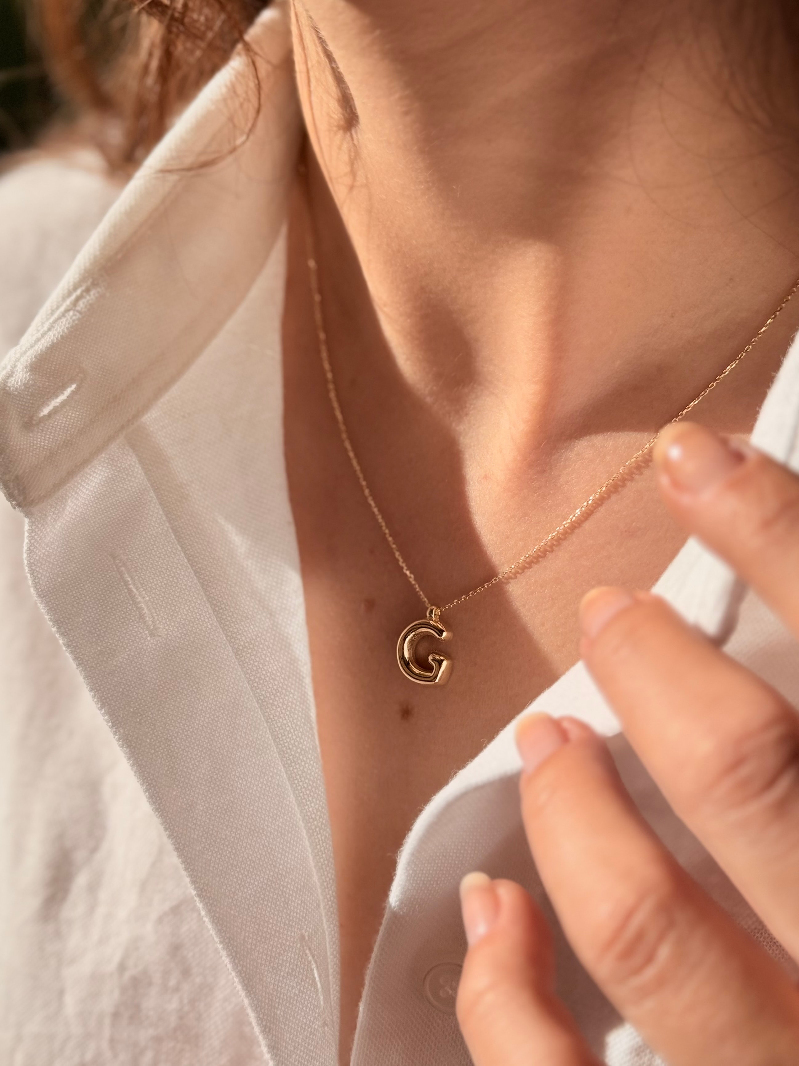 "G" Balon Harf Altın Kolye