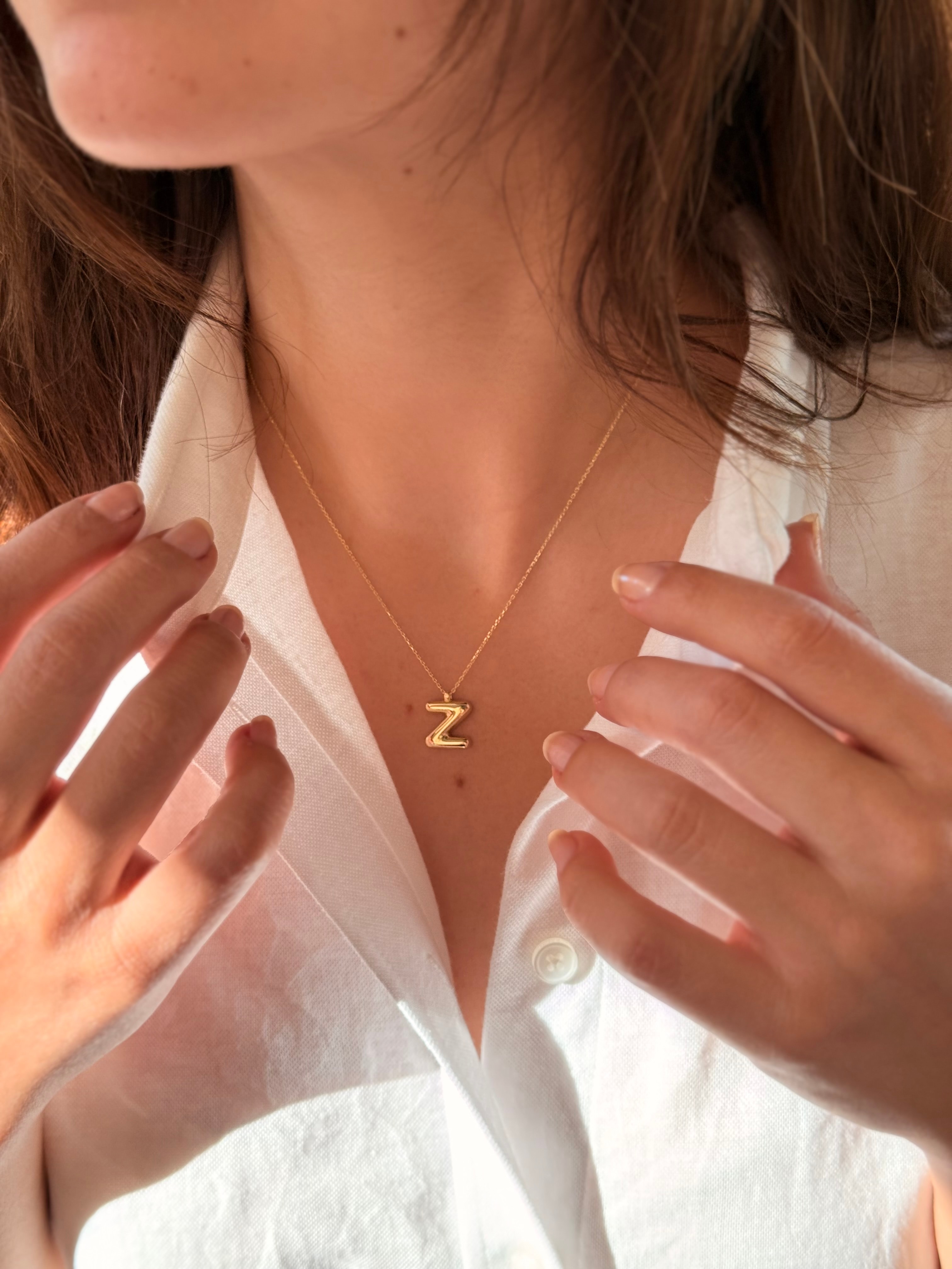 "Z" Balon Harf Altın Kolye