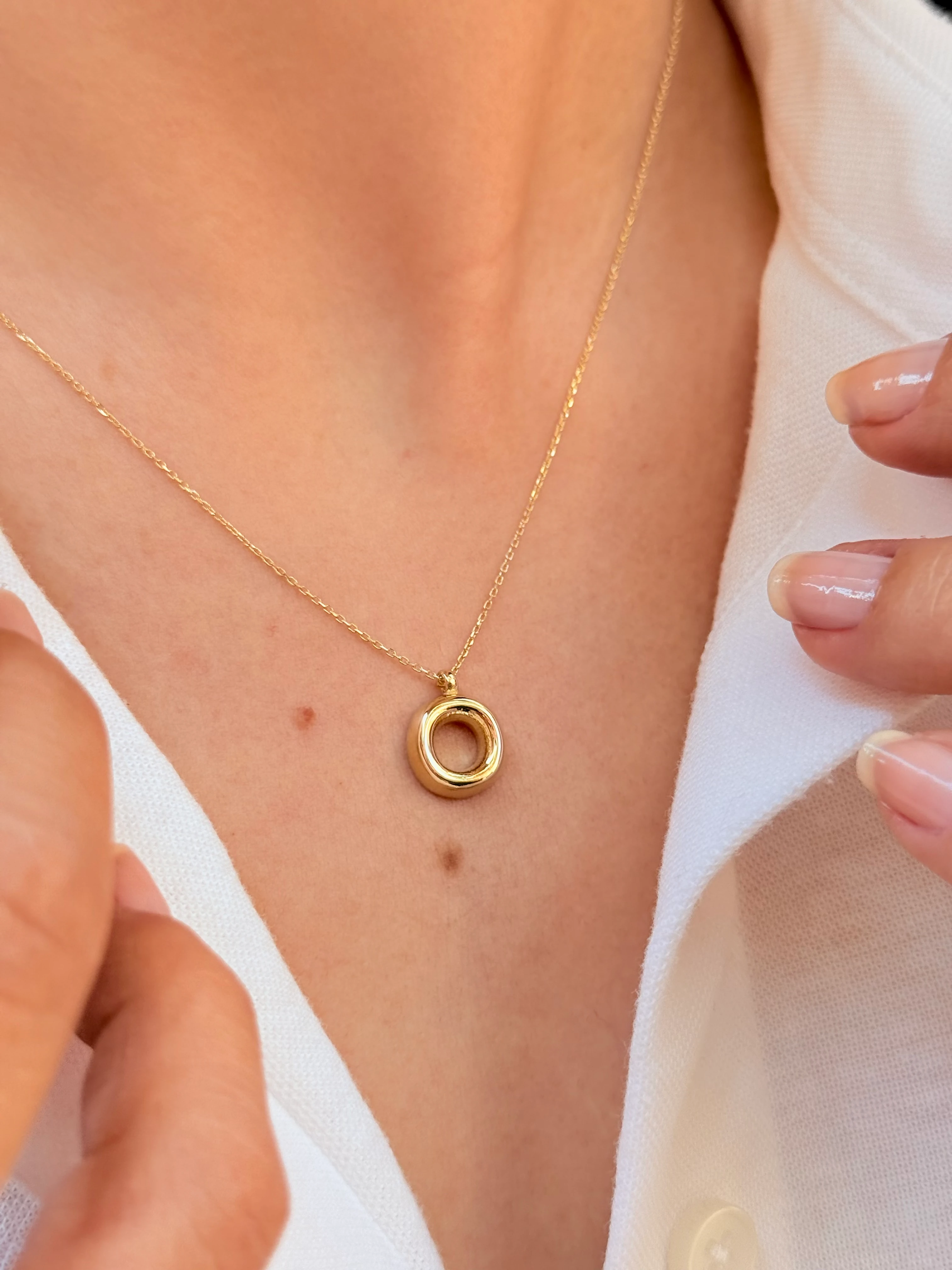 "O" Balon Harf Altın Kolye