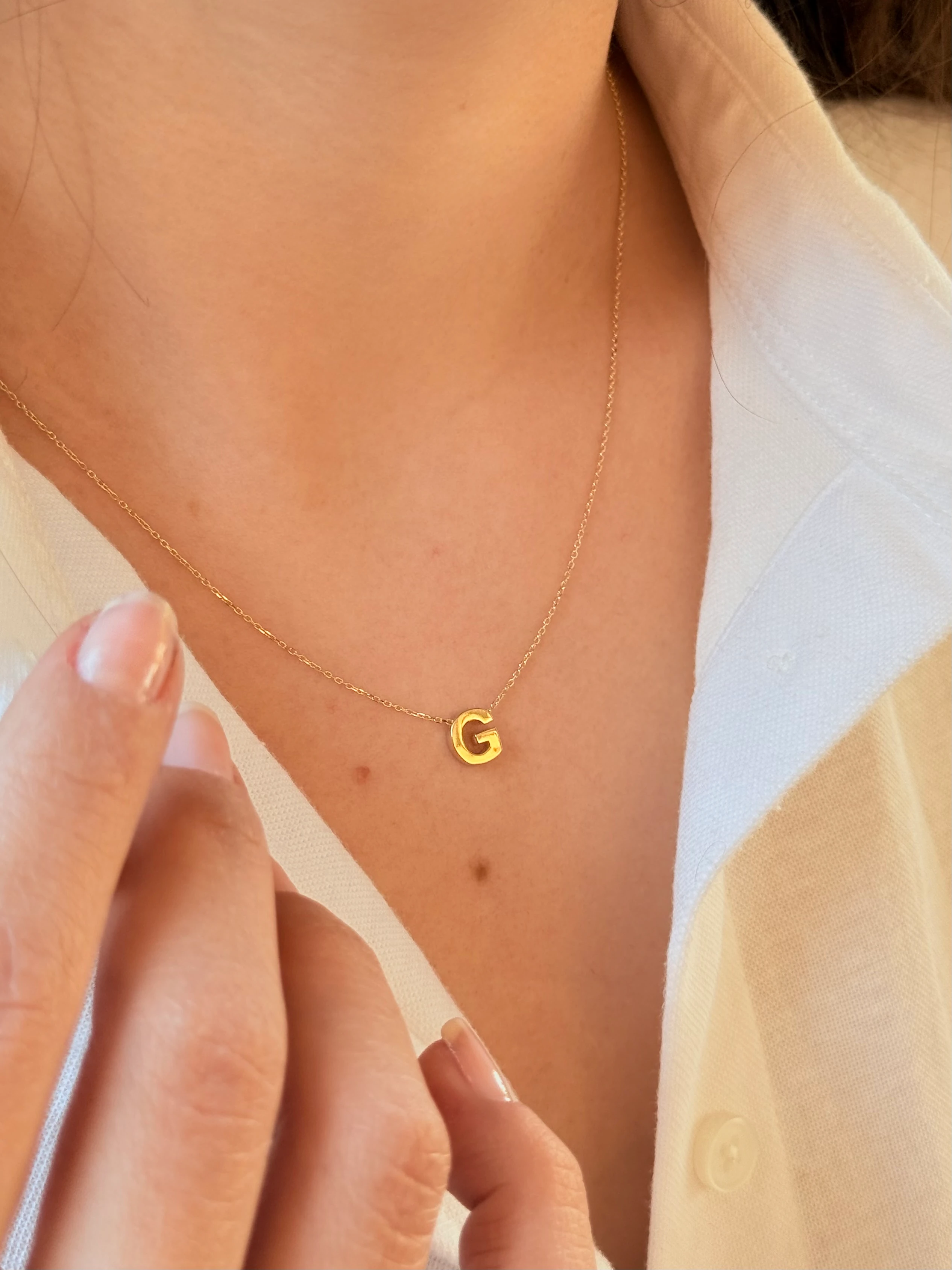 "G" Minimal Harfli Altın Kolye