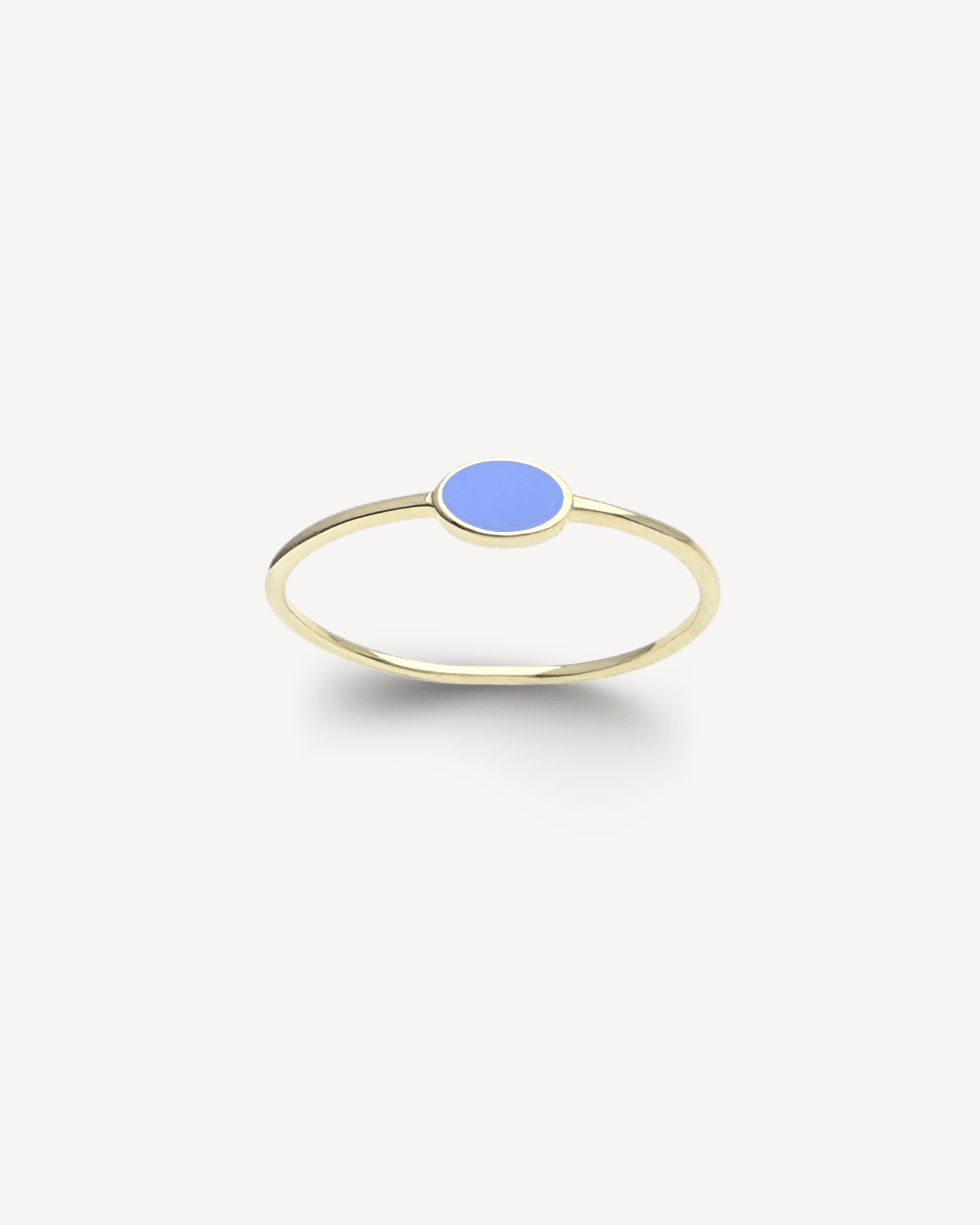 Yolo Minimal Altın Yüzük - Pastel Mavi