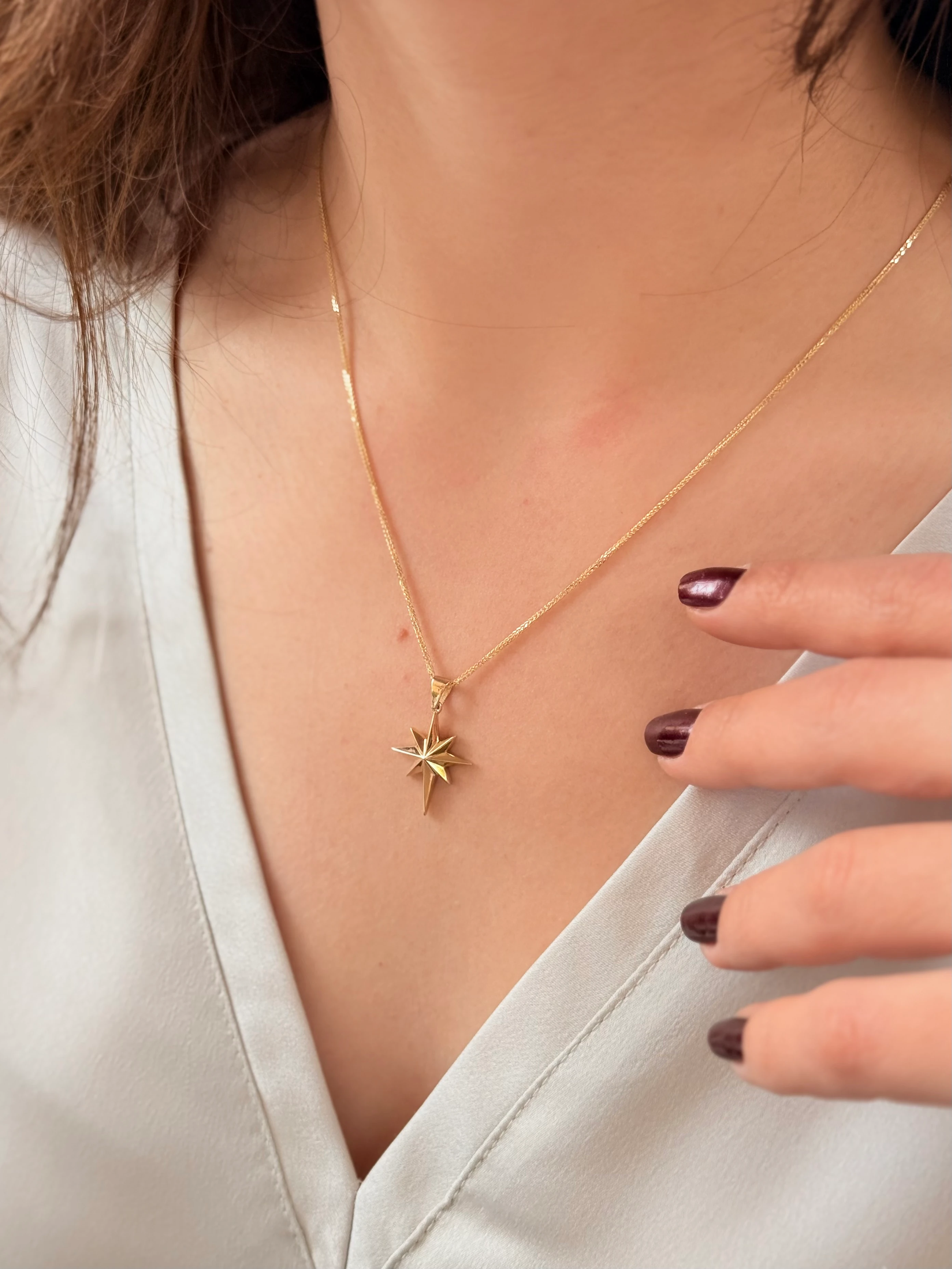 Kuzey Yıldızı Altın Kolye Ucu