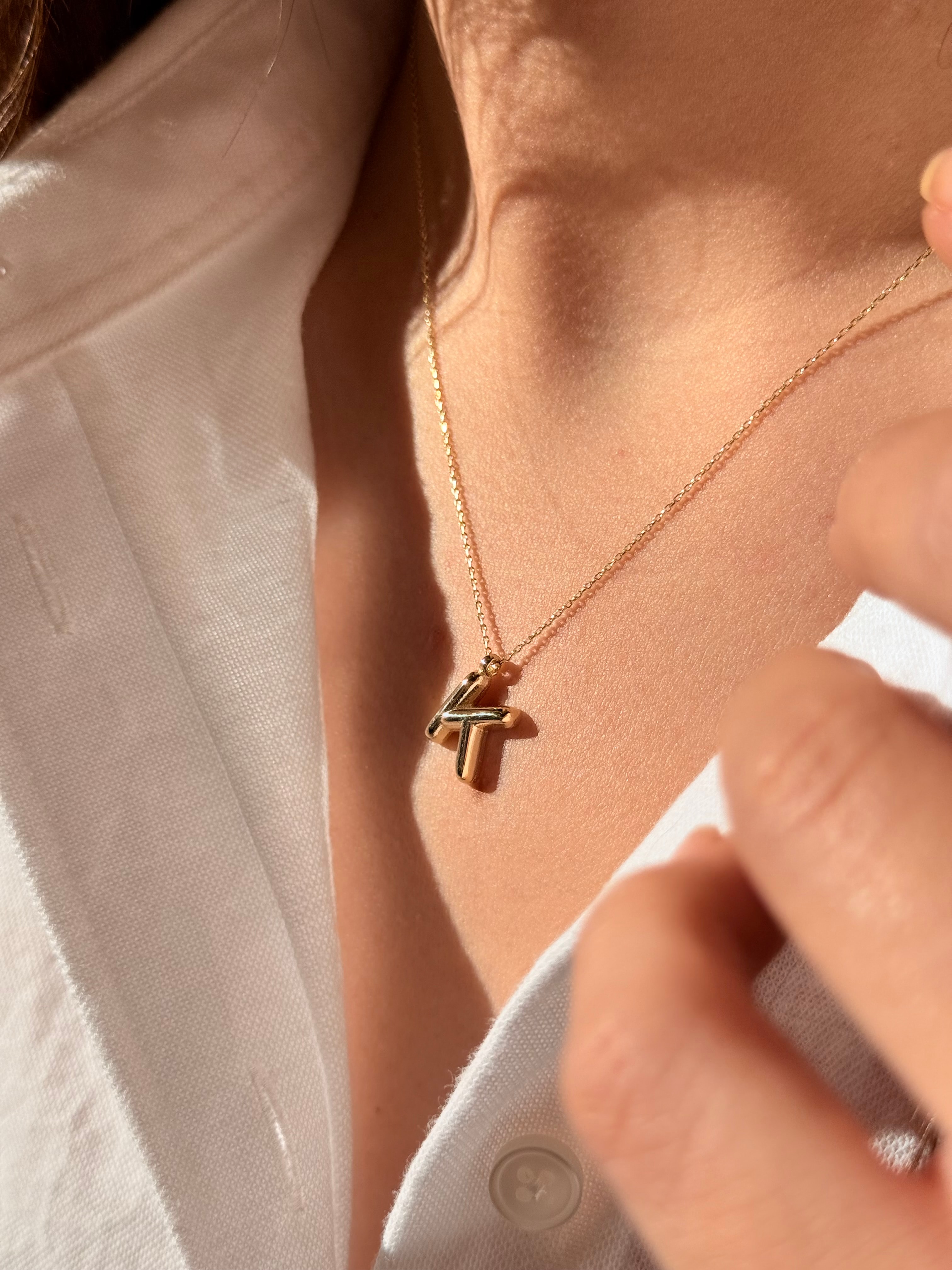 "K" Balon Harf Altın Kolye