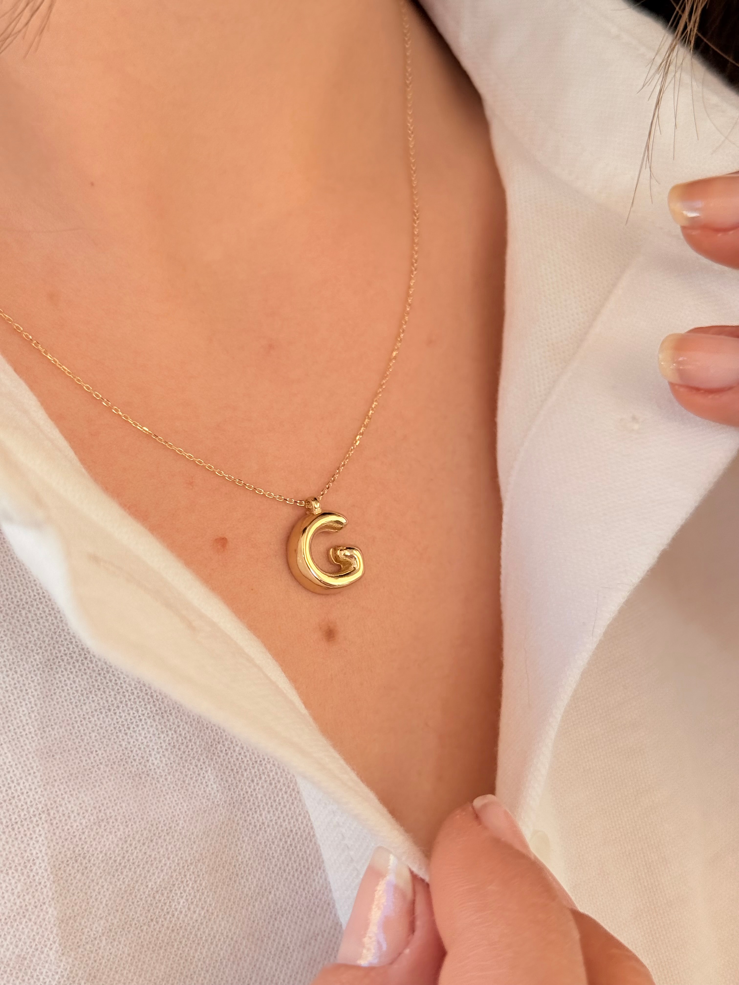 "G" Balon Harf Altın Kolye