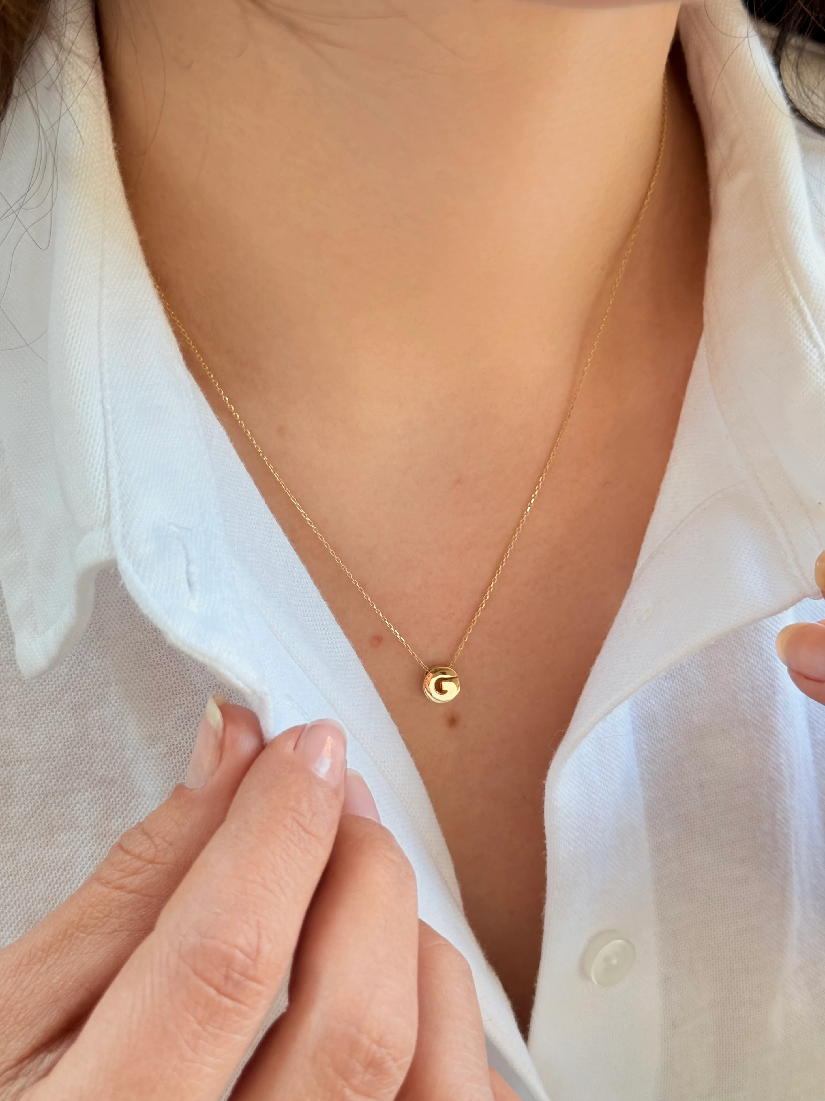 "G" Minimal Harfli Altın Kolye