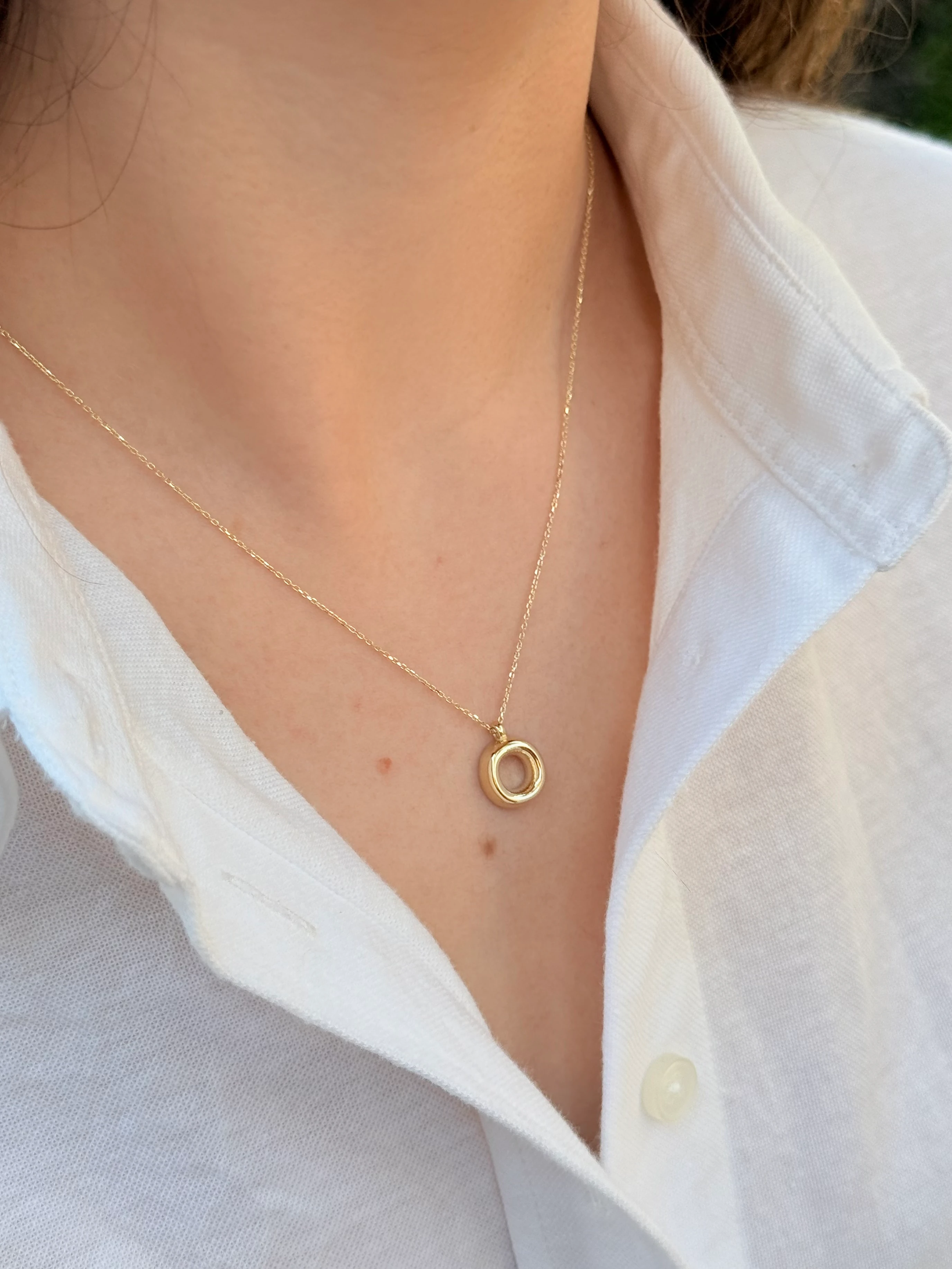 "O" Balon Harf Altın Kolye