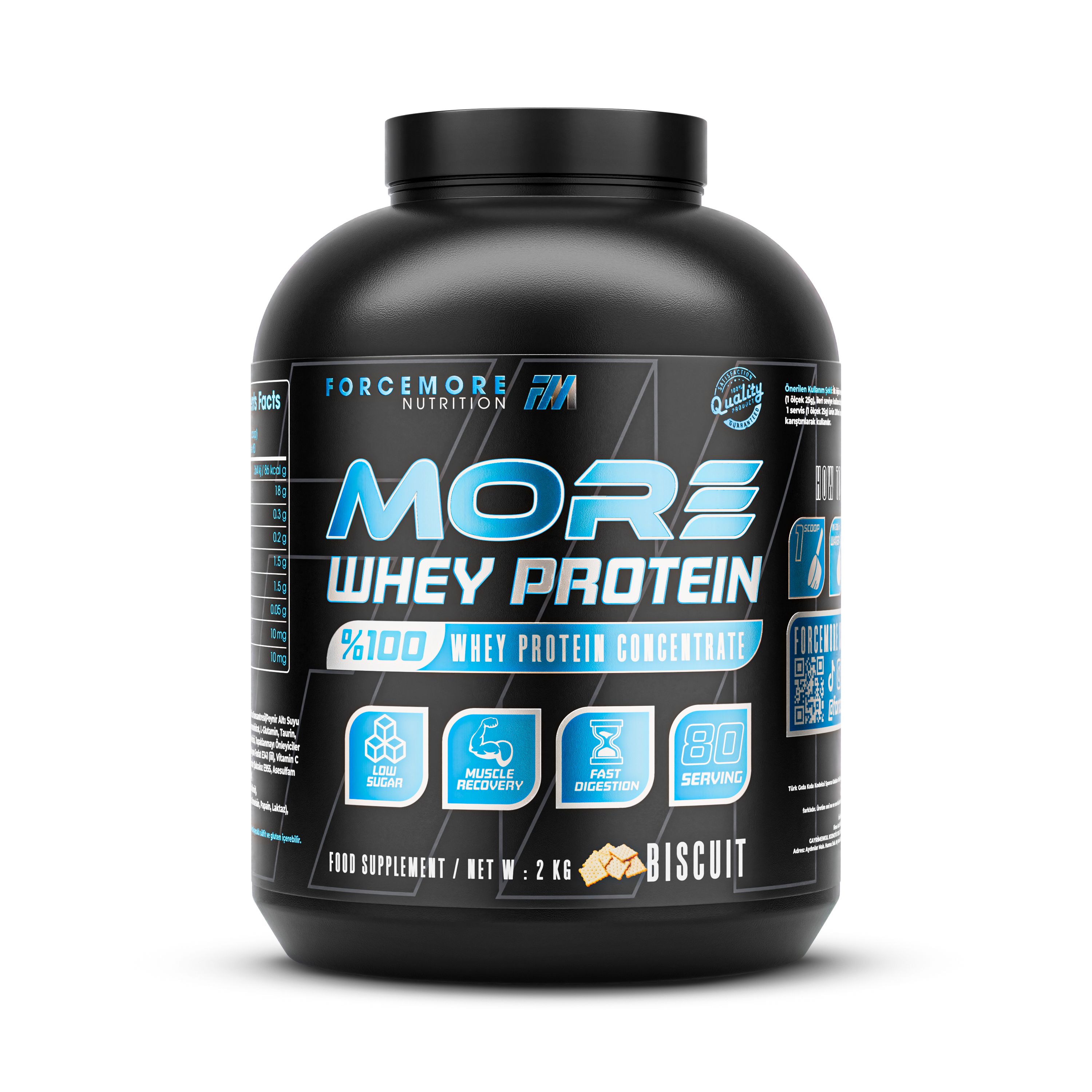 Forcemore Whey Protein Tozu 2000 gr - Bisküvi