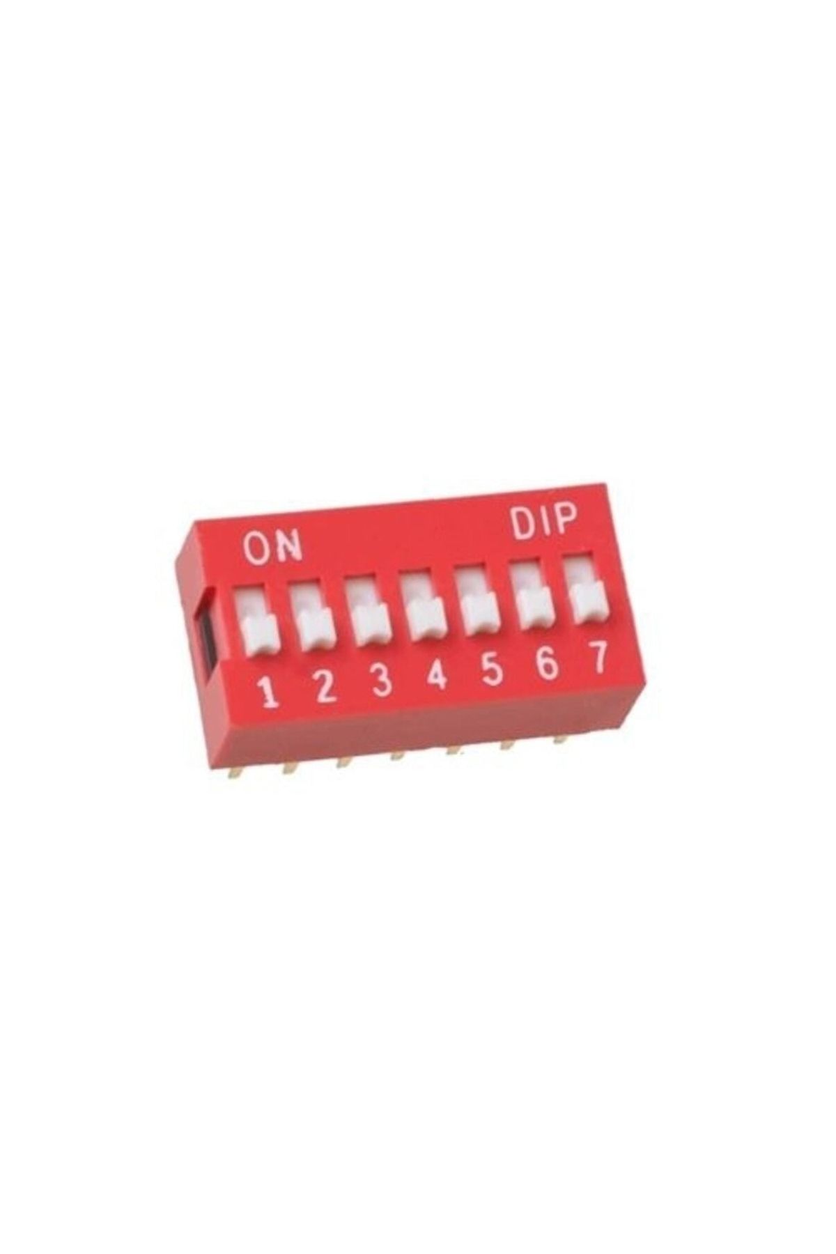 7 Pin Dıp Switch Kırmızı On‑off 2.54 mm Pcb