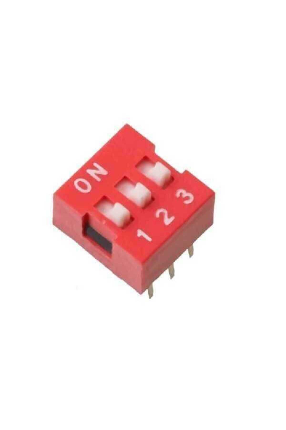 3 Pin Dıp Switch Kırmızı On‑off 2.54 mm Pcb