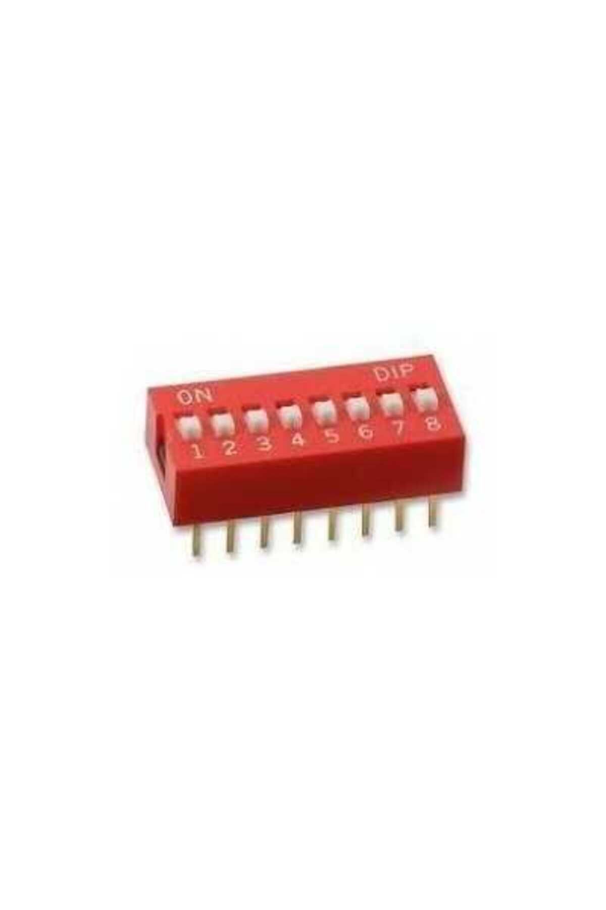 8 Pin Dıp Switch Kırmızı On‑off 2.54 mm Pcb