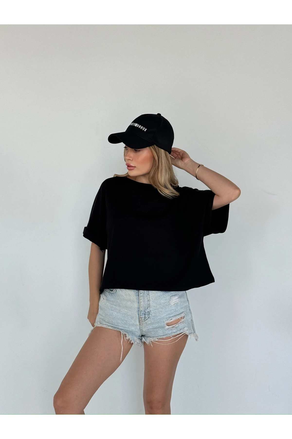 Mh Siyah Oversize Tişört