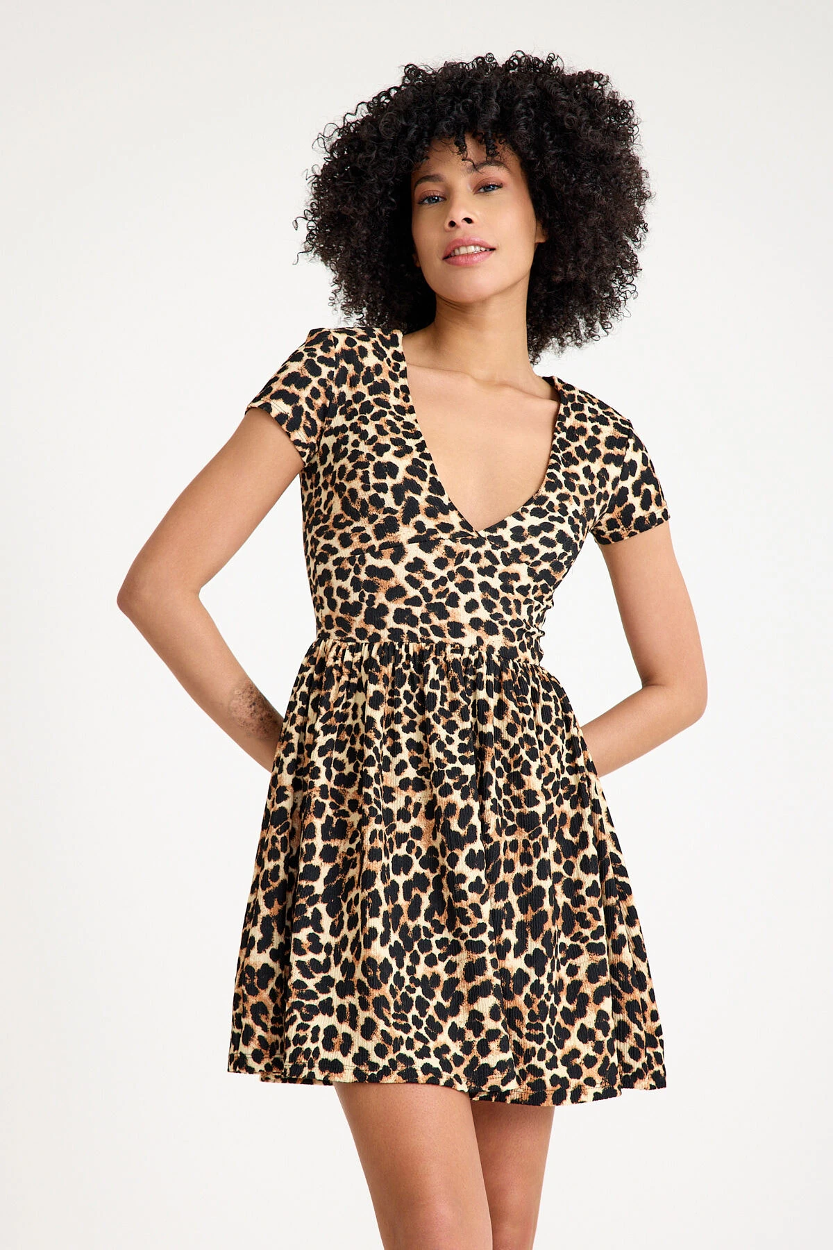 Kadın Leopar Bürümcük Elbise