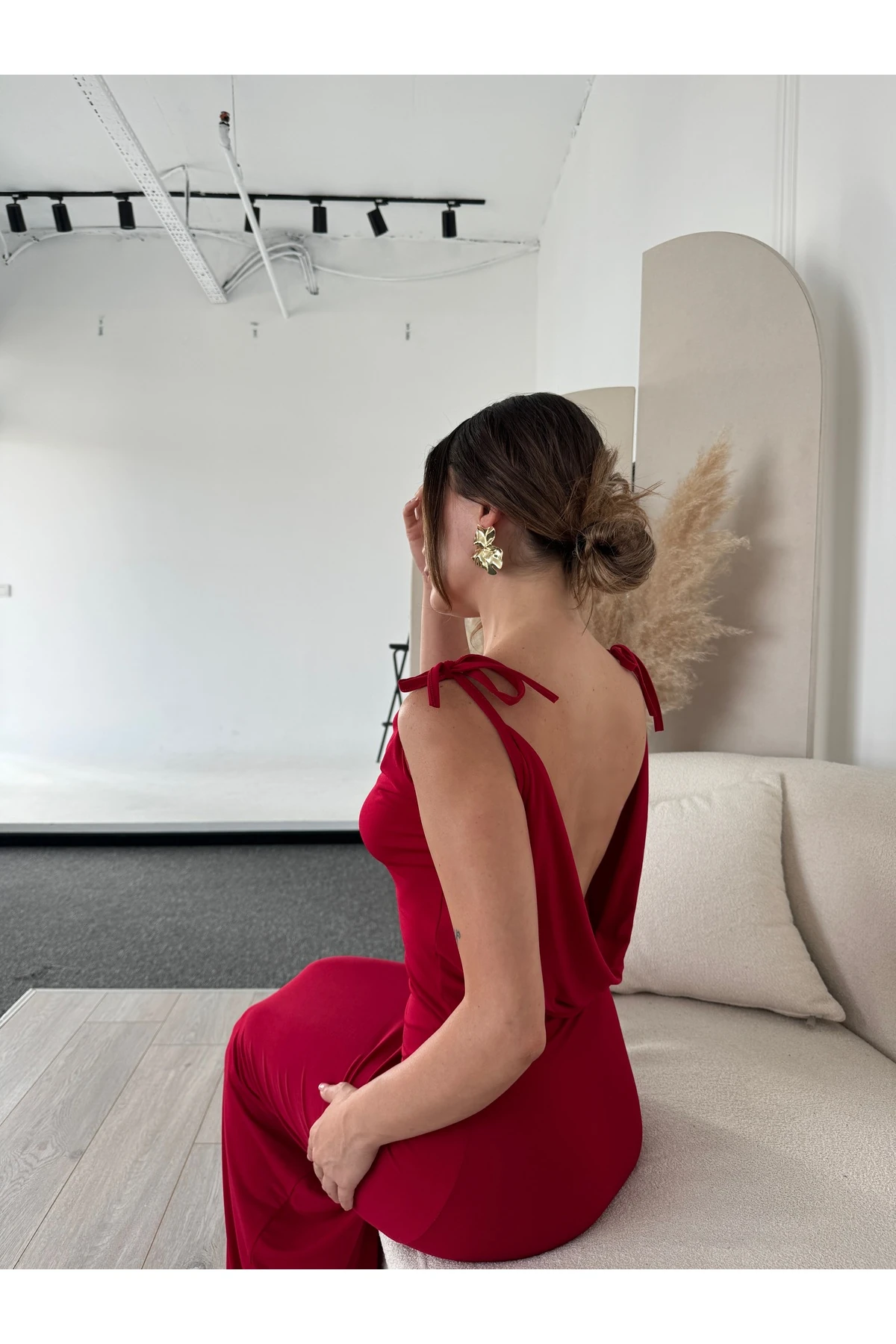 Sırt Dekolteli Degaje Elbise