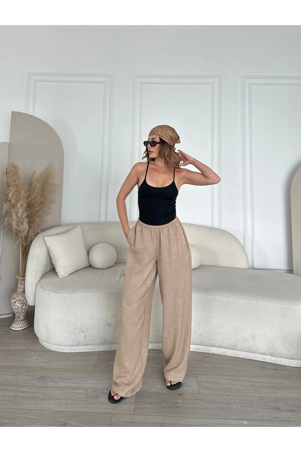 Keten Bol Paça Pantolon