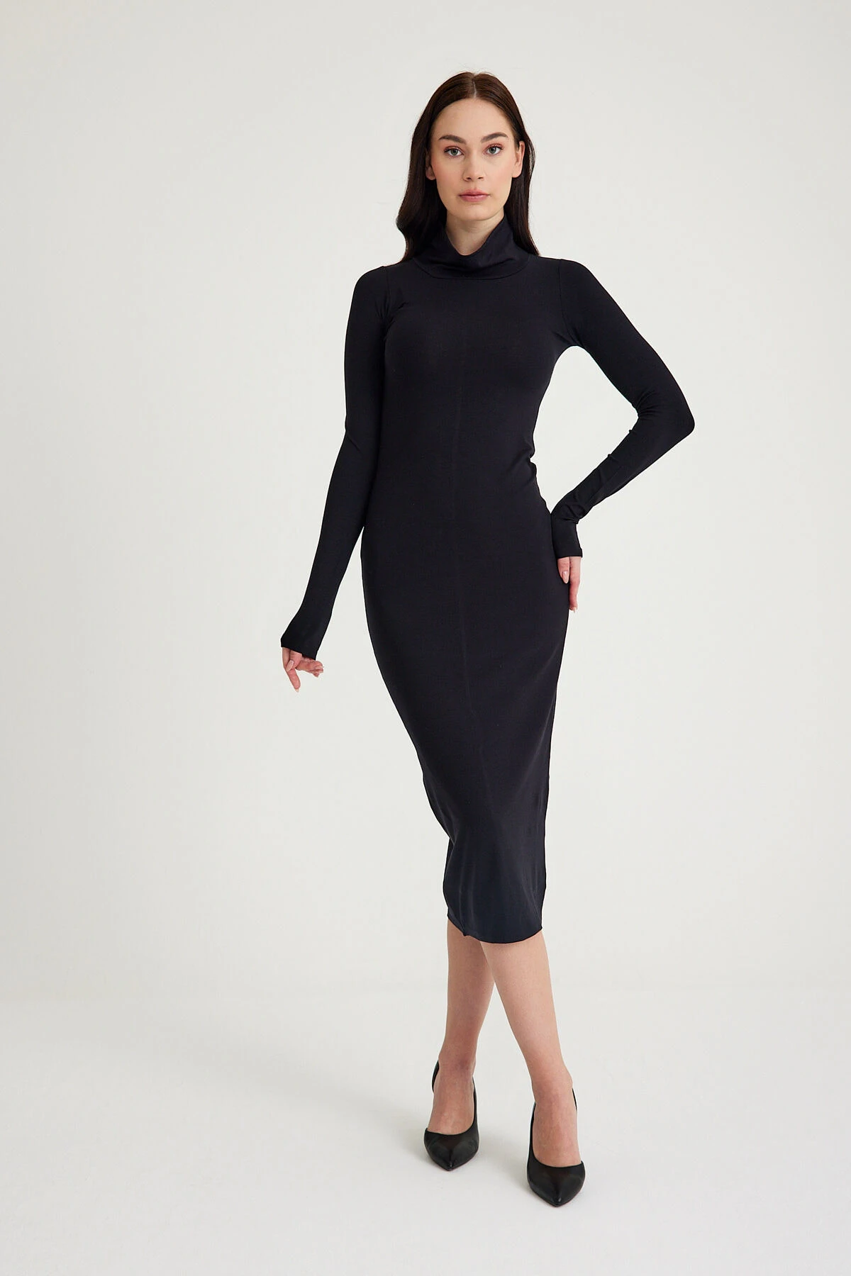 Mh Streç Midi Boy Elbise