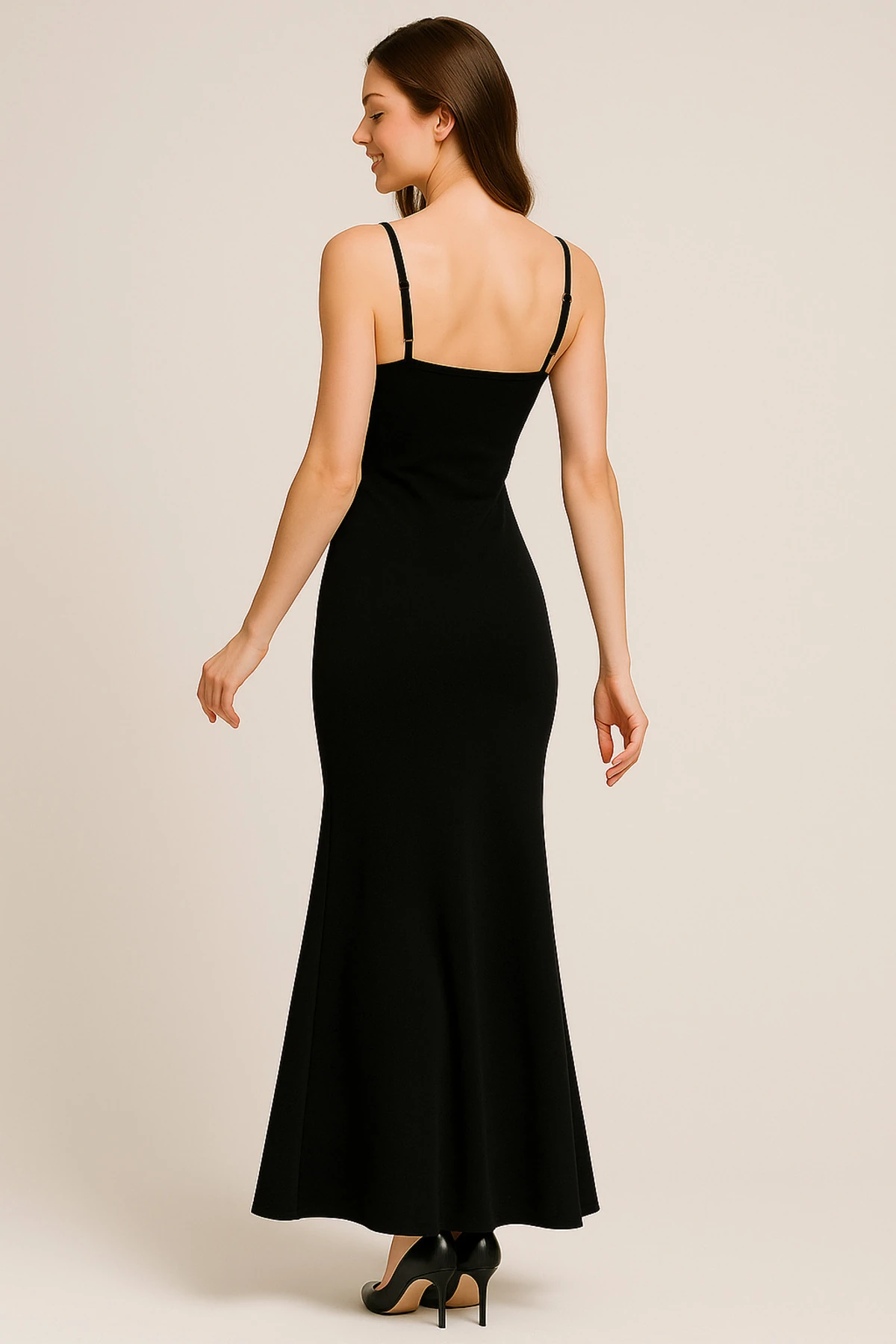 Kadın Ayarlanabilir İp Askılı Max Boy Elbise