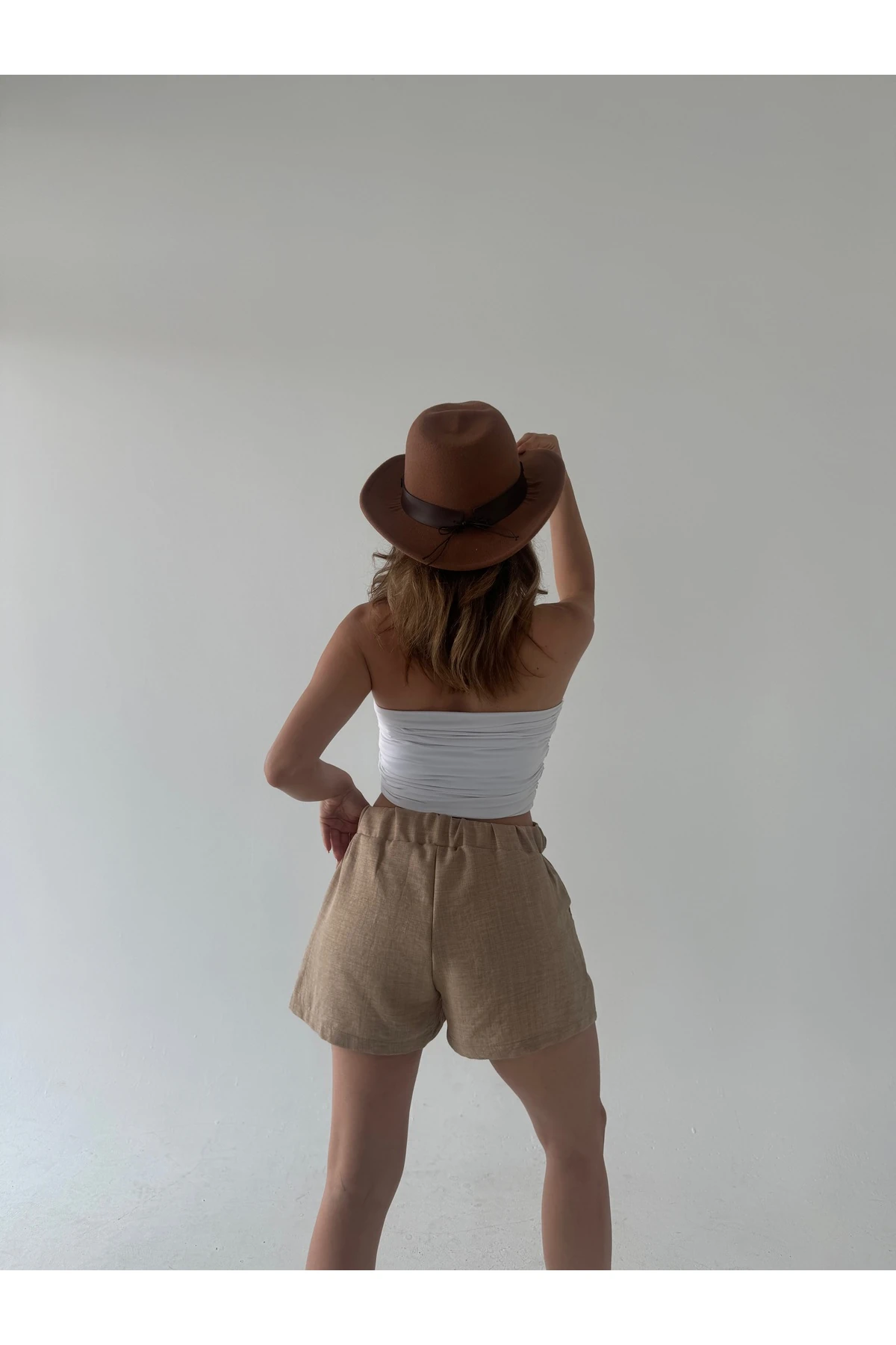 Keten Cepli Yazlık Şort