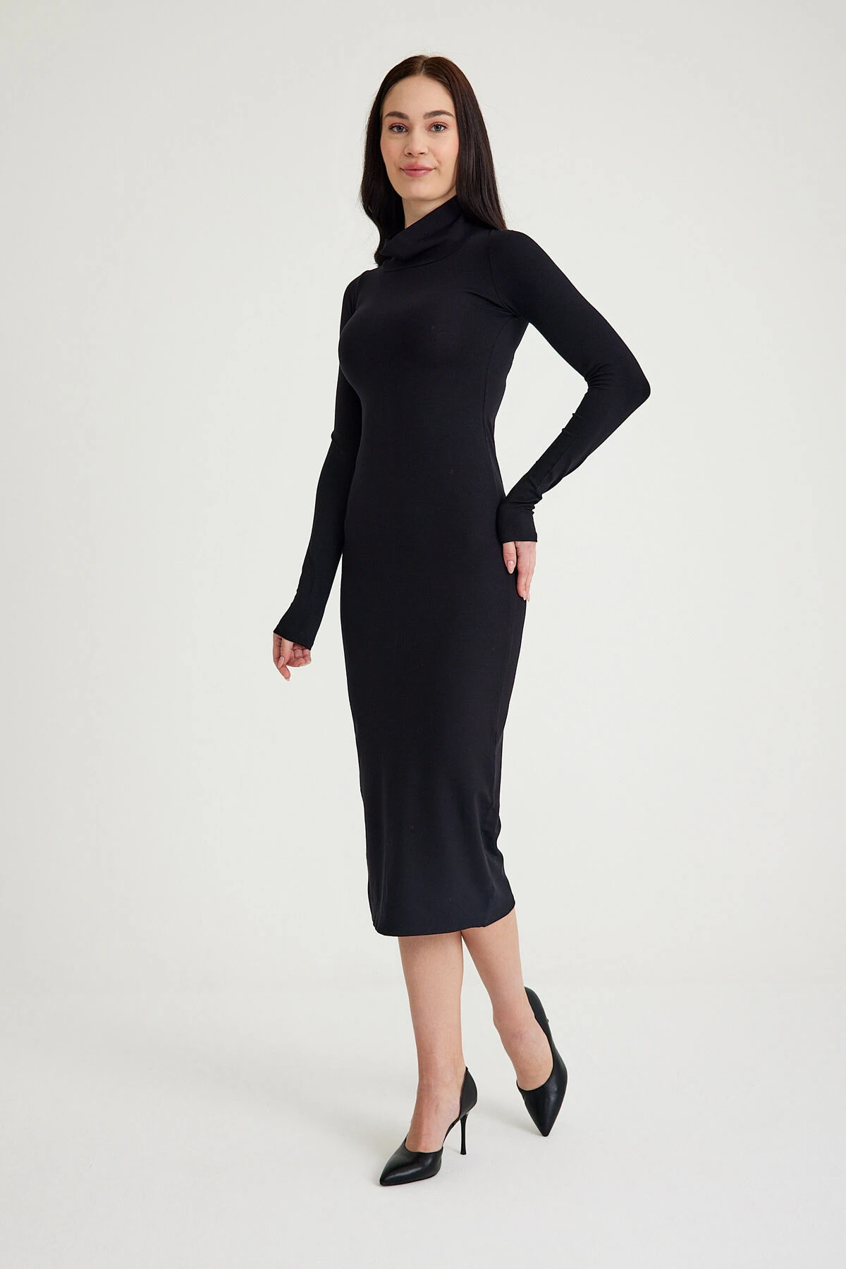 Mh Streç Midi Boy Elbise