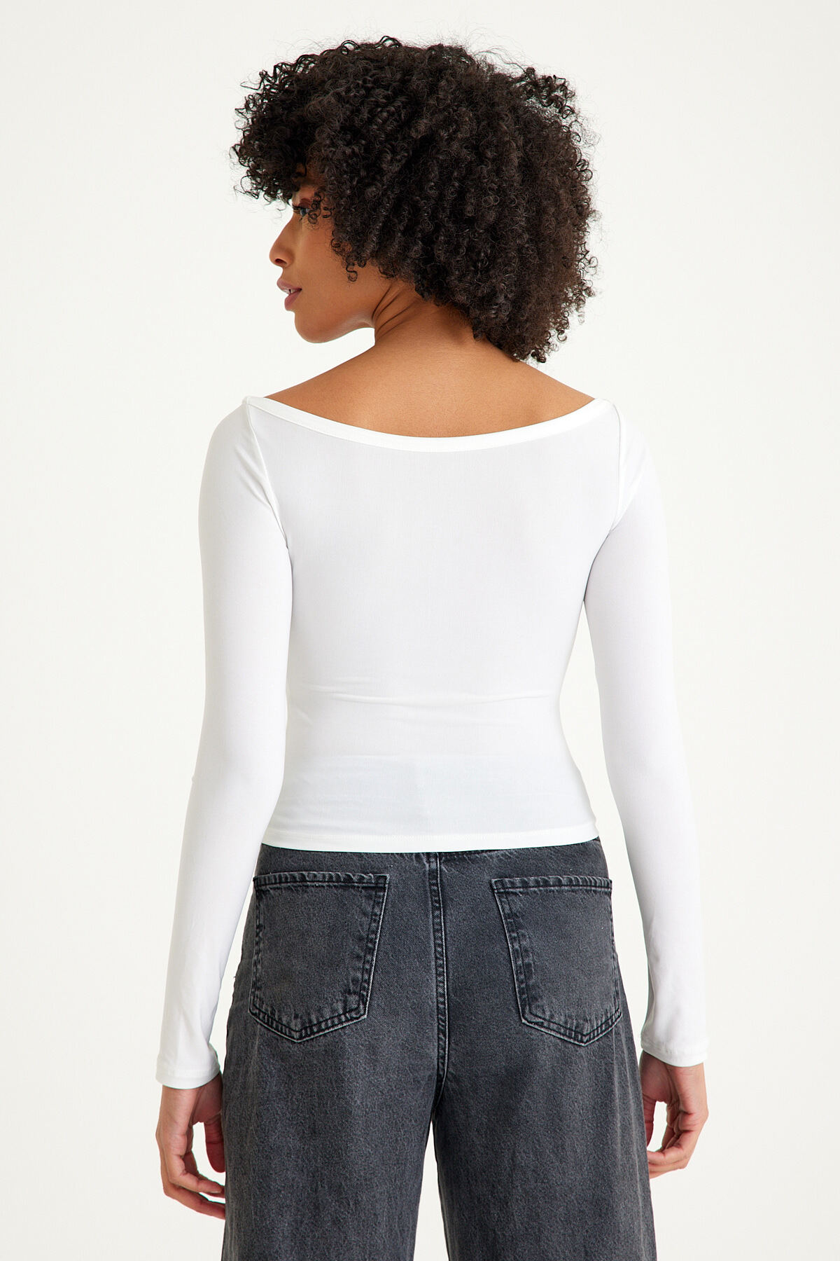 Mh Kayık Yaka Krem Body