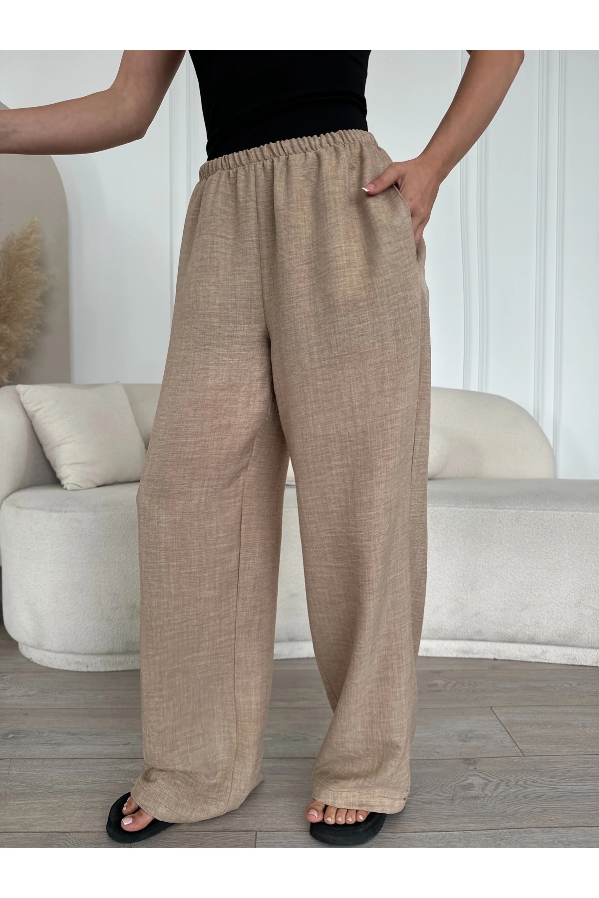 Keten Bol Paça Pantolon