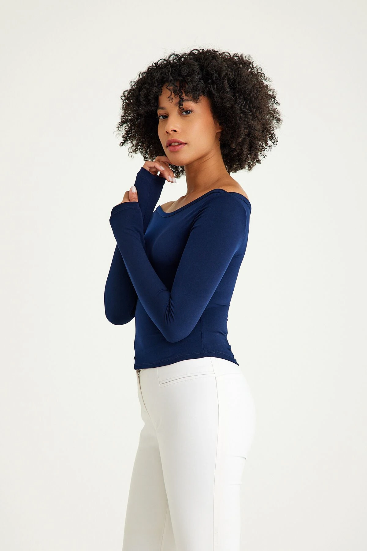 Mh Kayık Yaka Lacivert Body