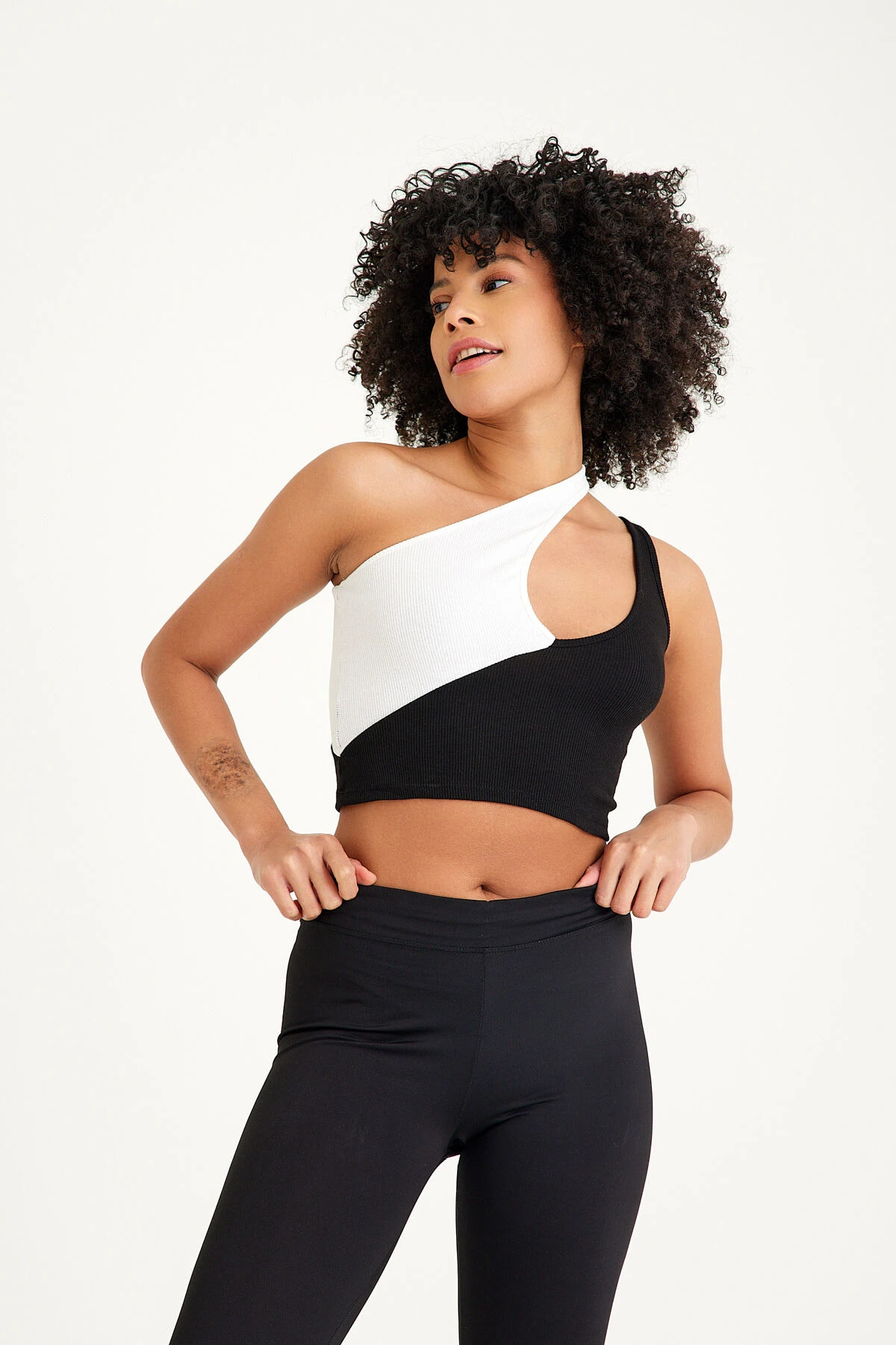 Mh Çift Renk Yan Askılı Crop