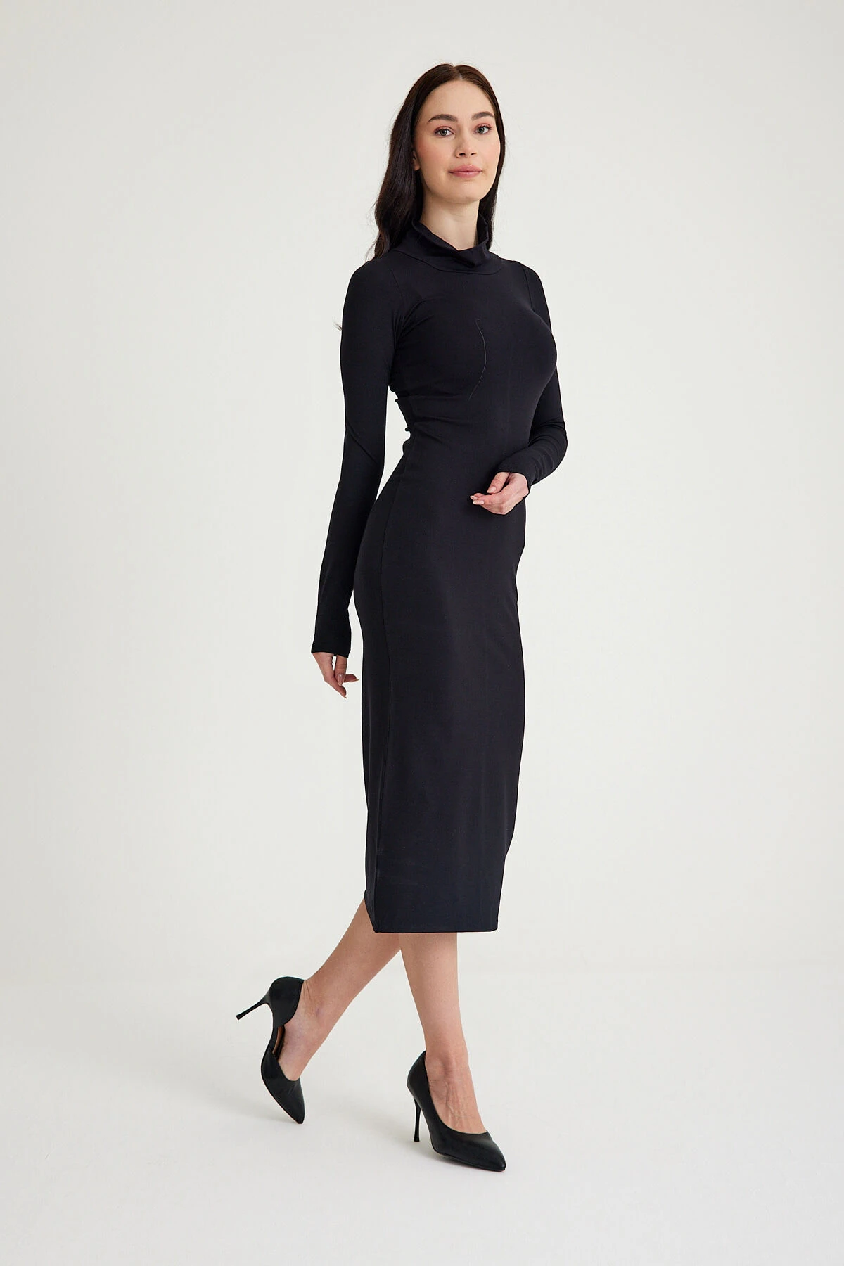 Mh Streç Midi Boy Elbise