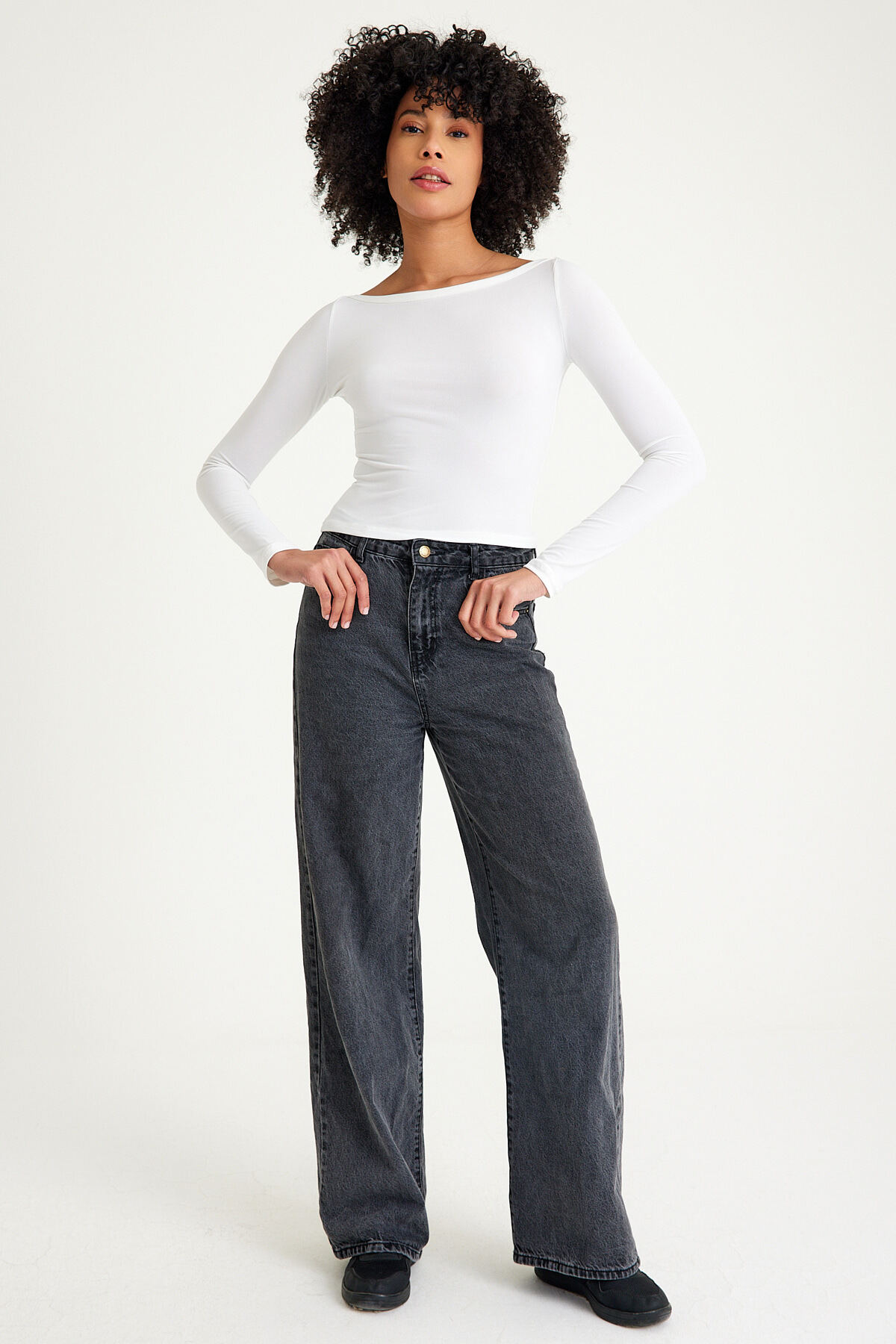 Mh Kayık Yaka Krem Body