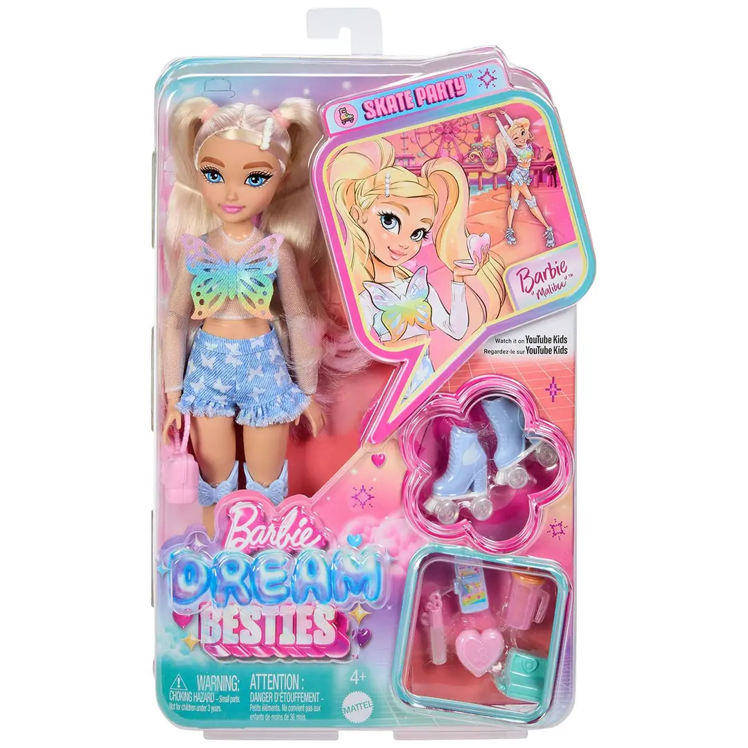 JFX96 Malibu - Barbie Dream Besties Paten Partisi Malibu Bebek ve Akse