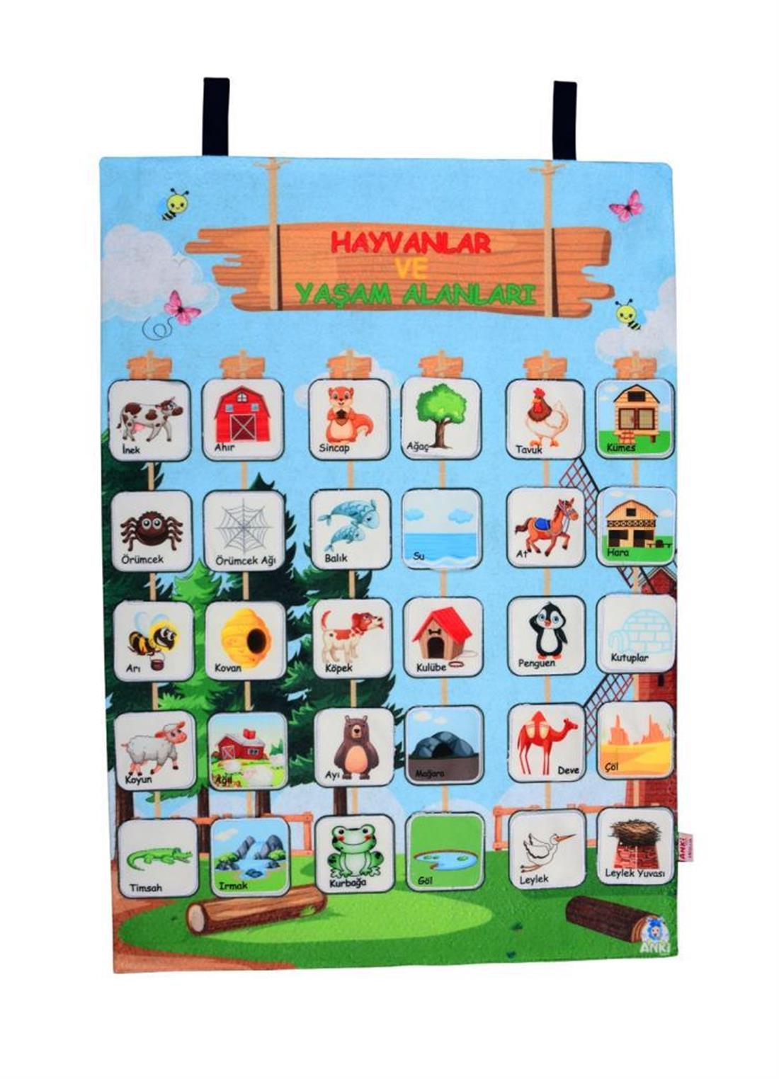 Hayvanlar Ve Yaşam Alanları Pano - Cırt Cırtlı