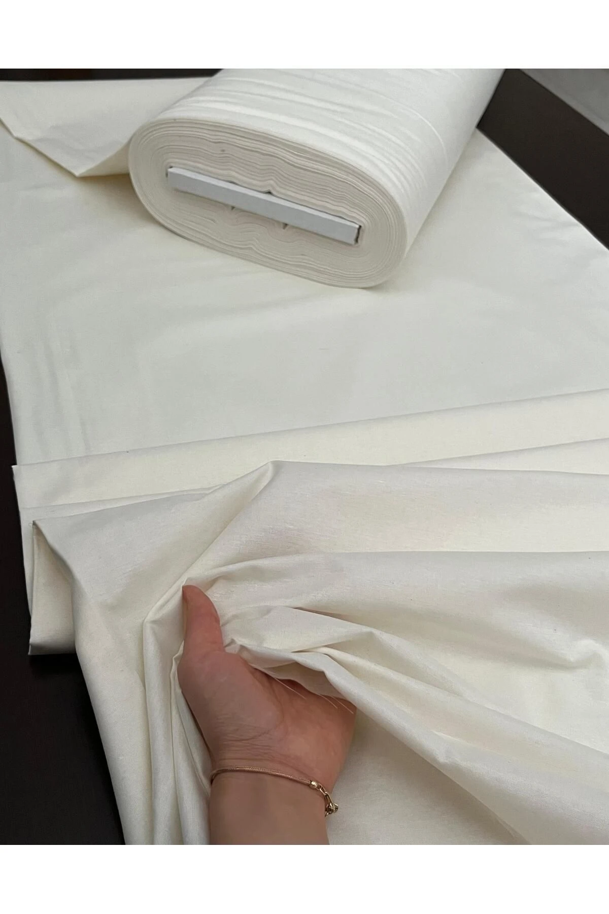 Nevresimlik Kumaş - Krem - Krem - 100 x 240