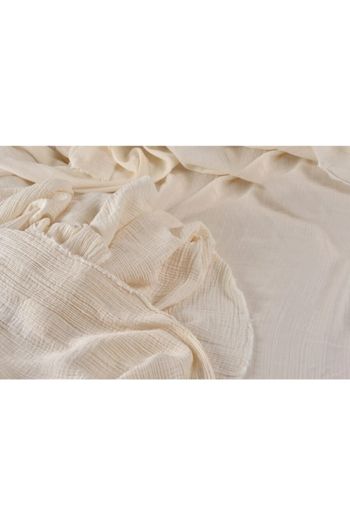 Çift Katlı Ham Müslin Kumaş - Krem - 100 x 150