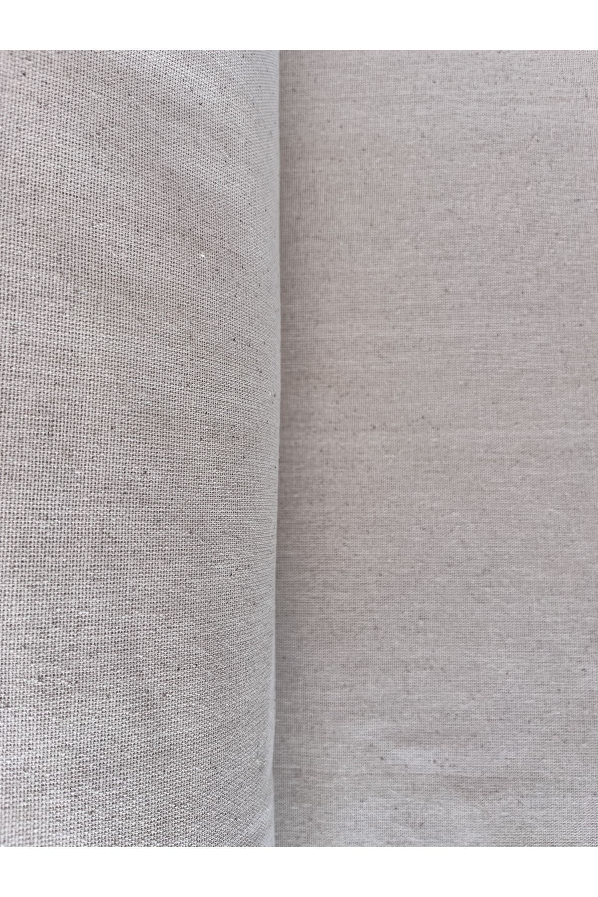 Yıkanmış Organik Keten Kumaş - Bej - 100 x 230