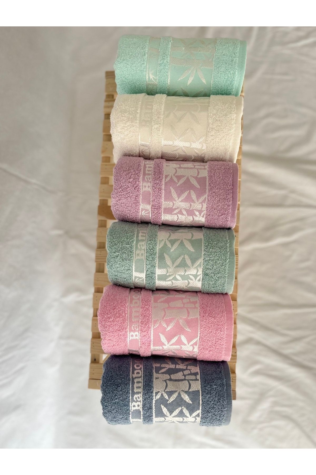 Bambu El & Yüz Havlu Seti - 6'lı - Çok Renkli - 50 x 90