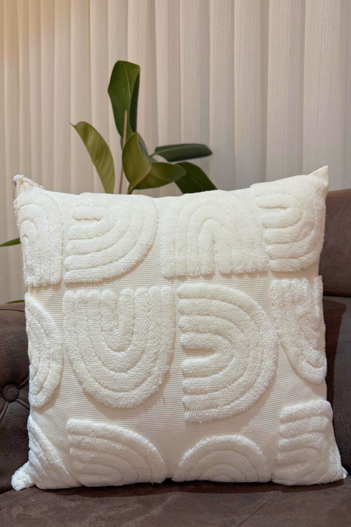 Bohem Punch Kırlent Kılıfı - Krem - 43 x 43