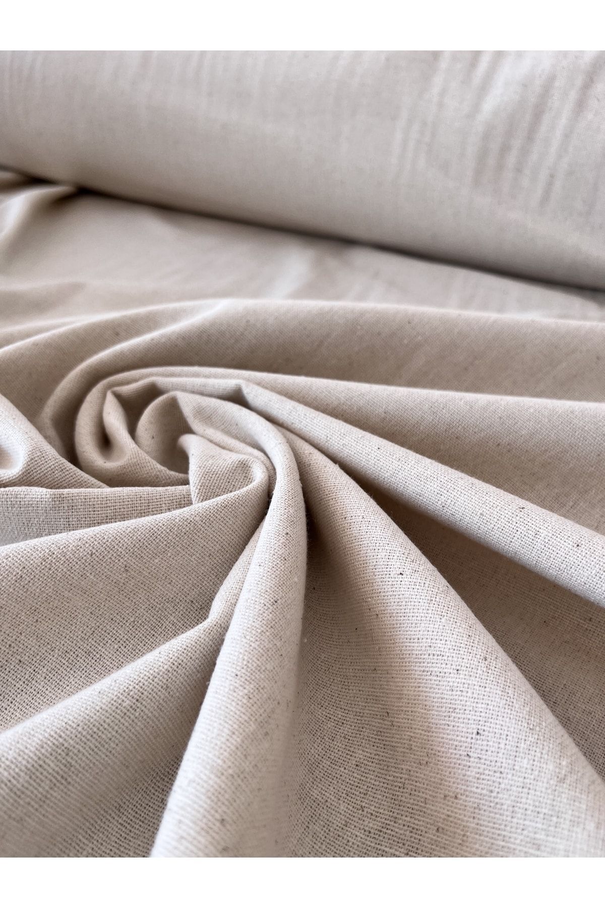 10 Metre Doğal Keten Kumaş - Bej - 100 x 230