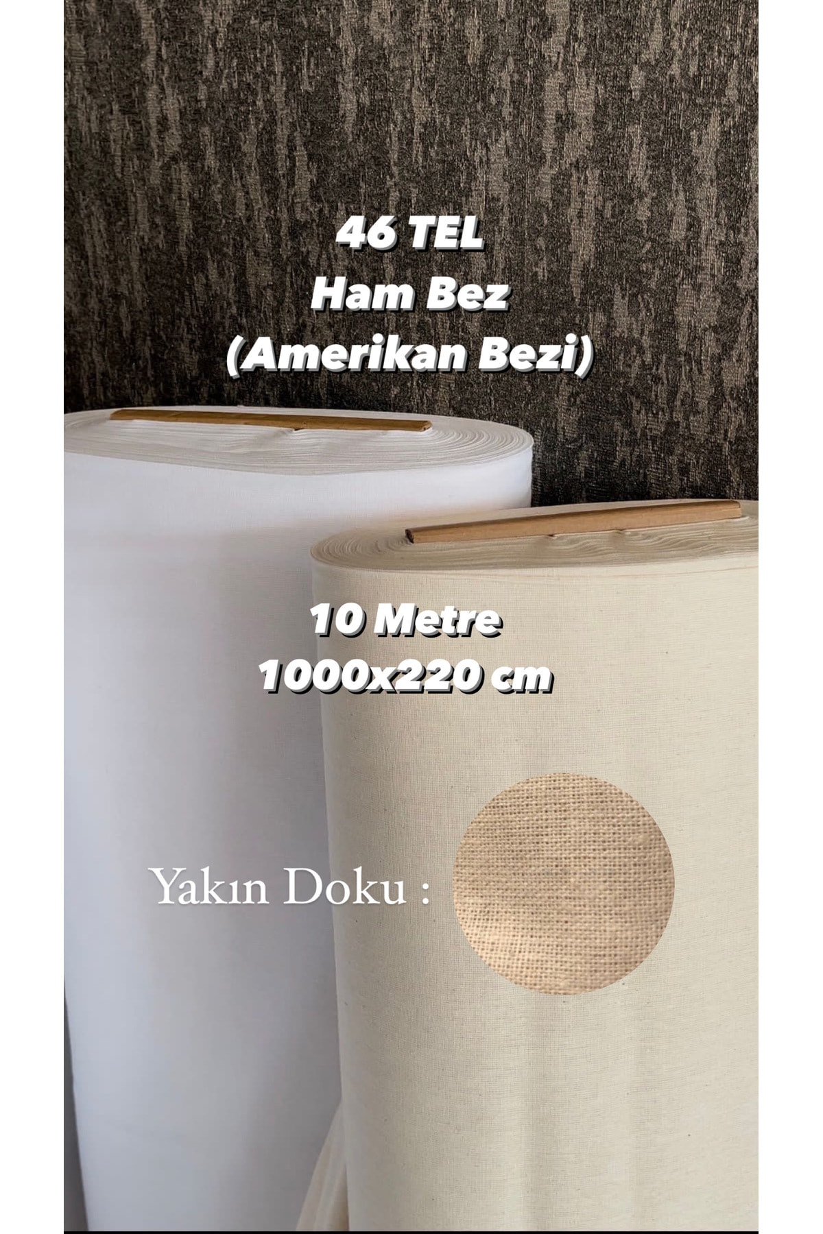 10 Metre 46 Tel Ham Amerikan Bezi (Hobi İçin) - Bej - 100 x 220